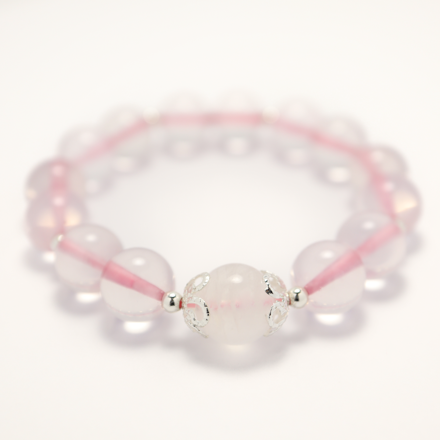 Rose Moon - Clear Mozambique Rose Quartz & Moonstone Bracelet