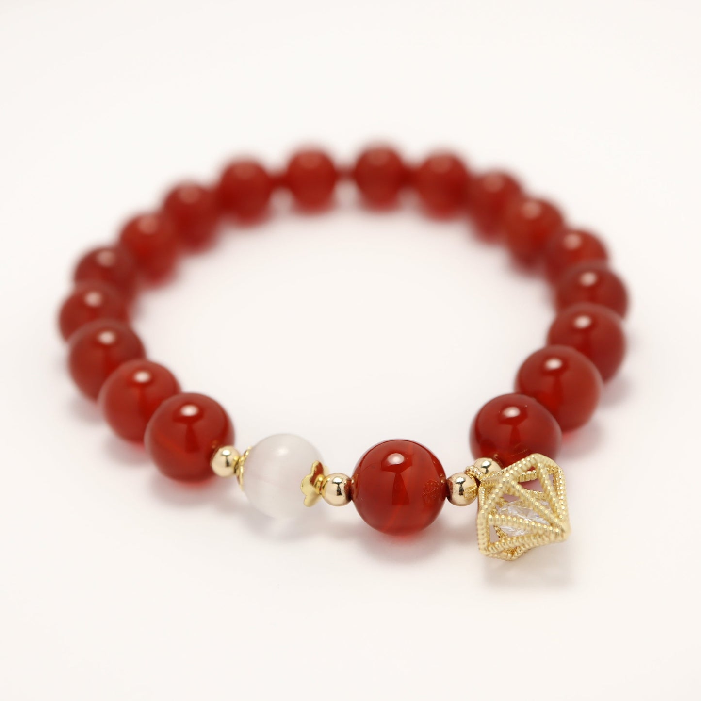 Guiding Light - Red Agate & Cat Eye Stone Bracelet