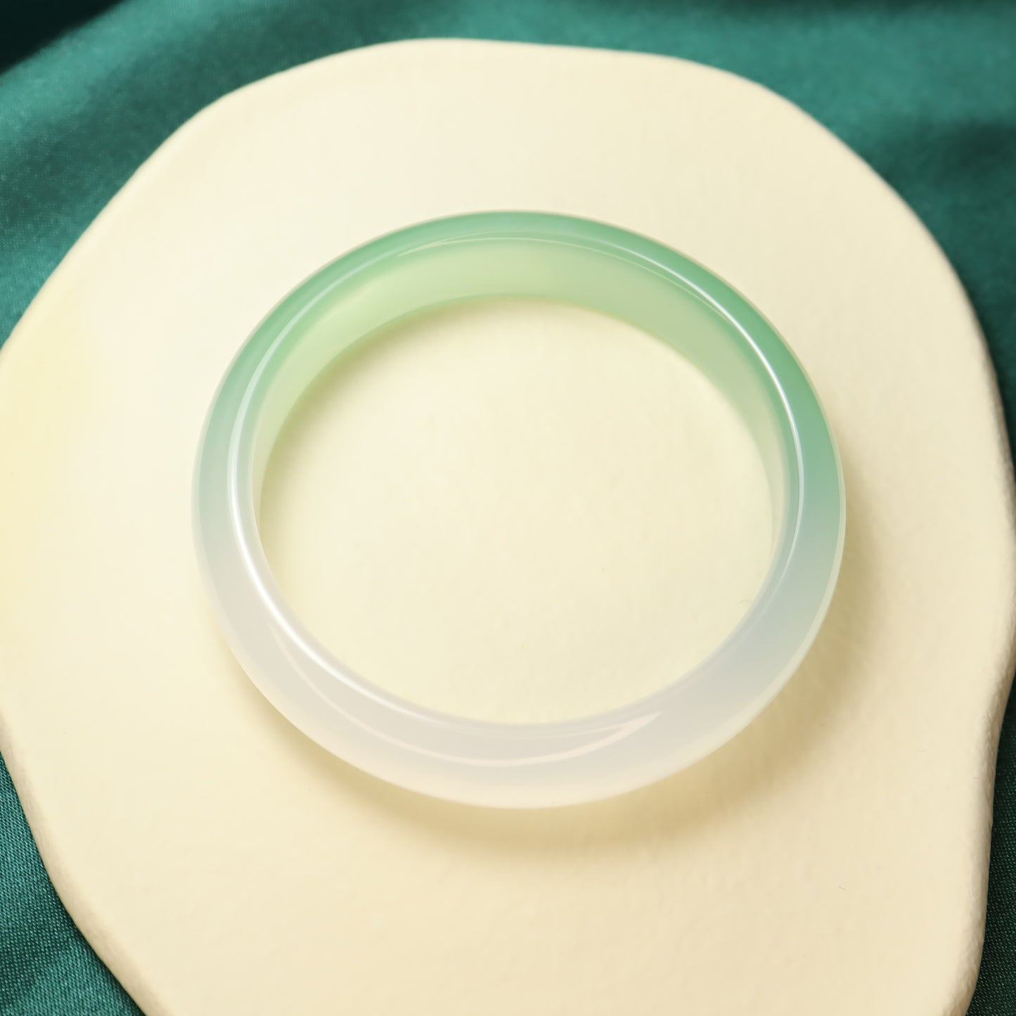 Mountain Breeze - Green & White Chalcedony Bangle Bracelet (Pre-Sale) (Some in Stock)