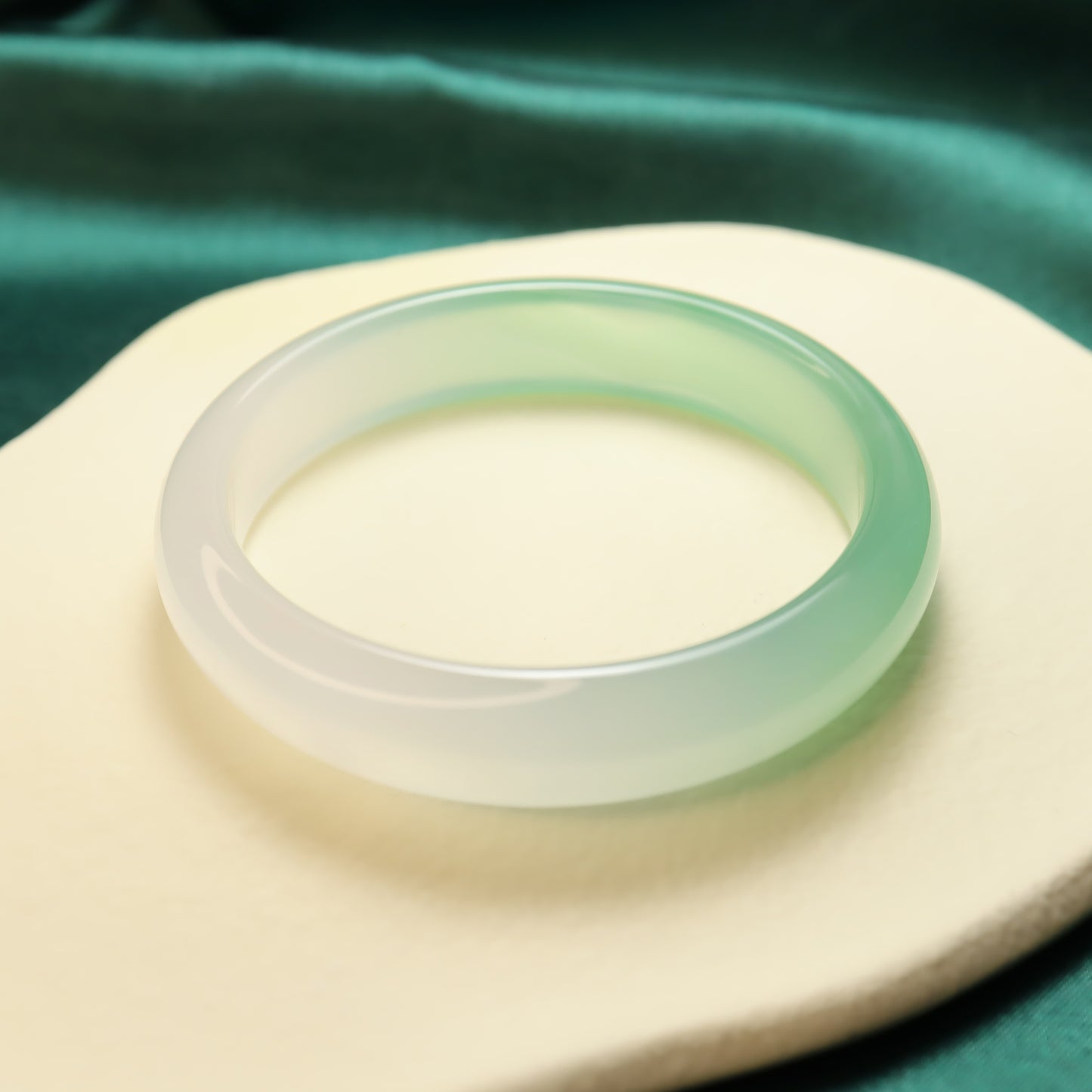 Mountain Breeze - Green & White Chalcedony Bangle Bracelet (Pre-Sale) (Some in Stock)