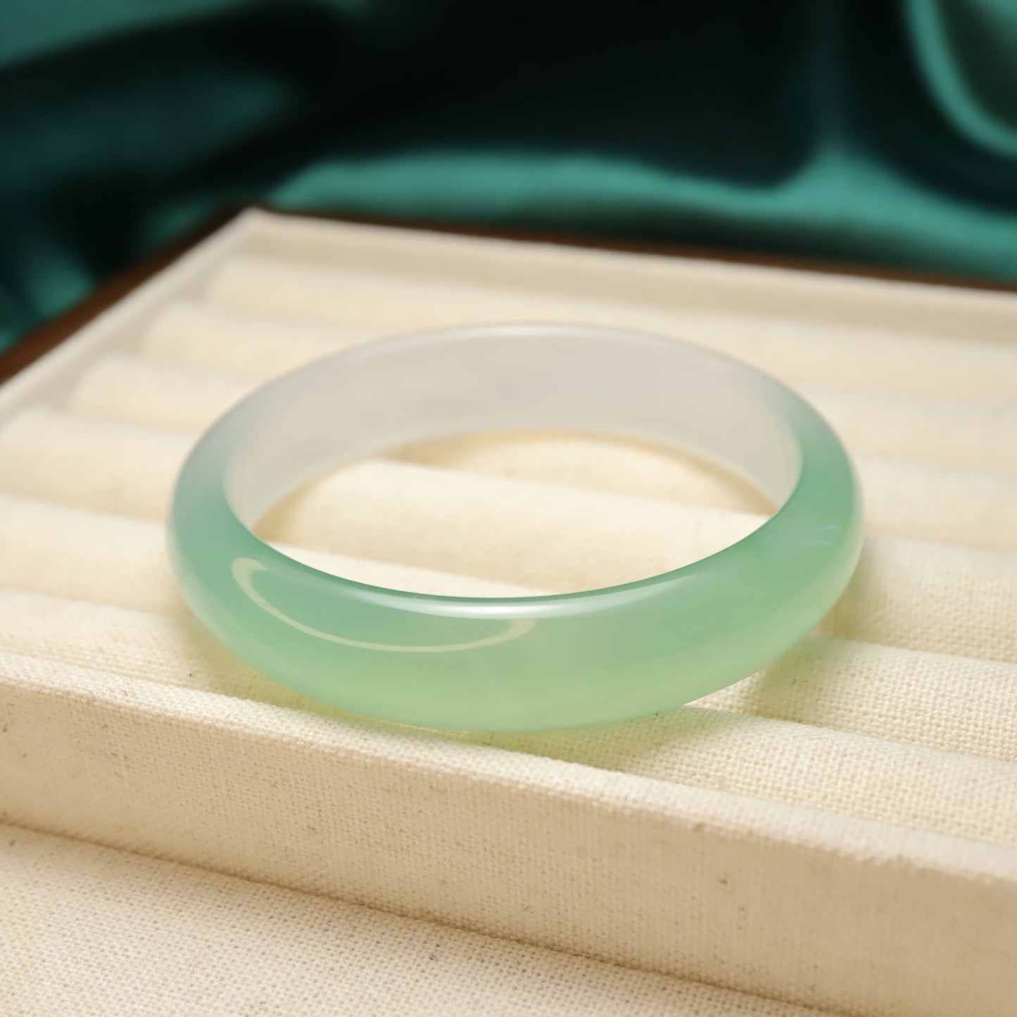 Mountain Breeze - Green & White Chalcedony Bangle Bracelet (Pre-Sale) (Some in Stock)
