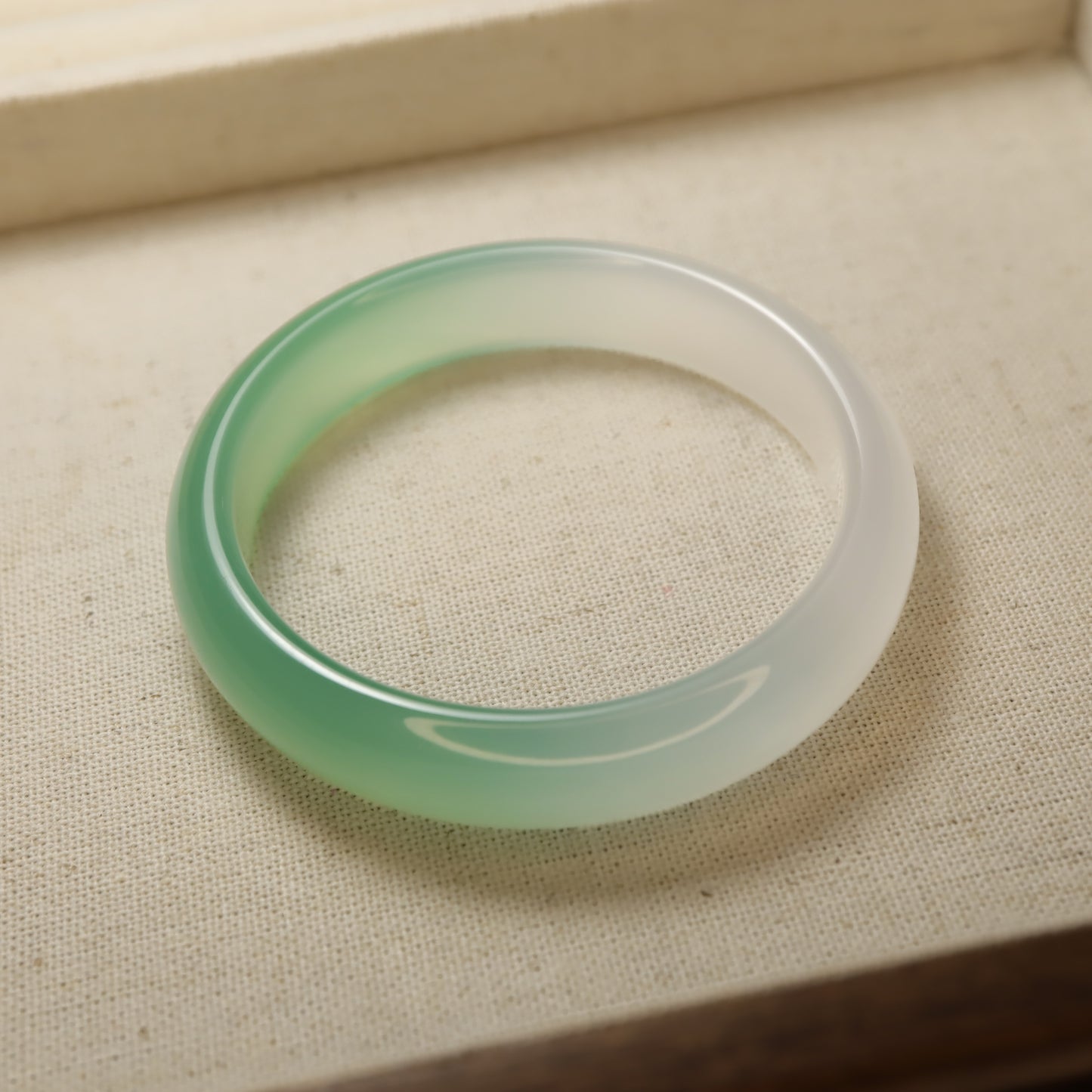 Mountain Breeze - Green & White Chalcedony Bangle Bracelet (Pre-Sale) (Some in Stock)