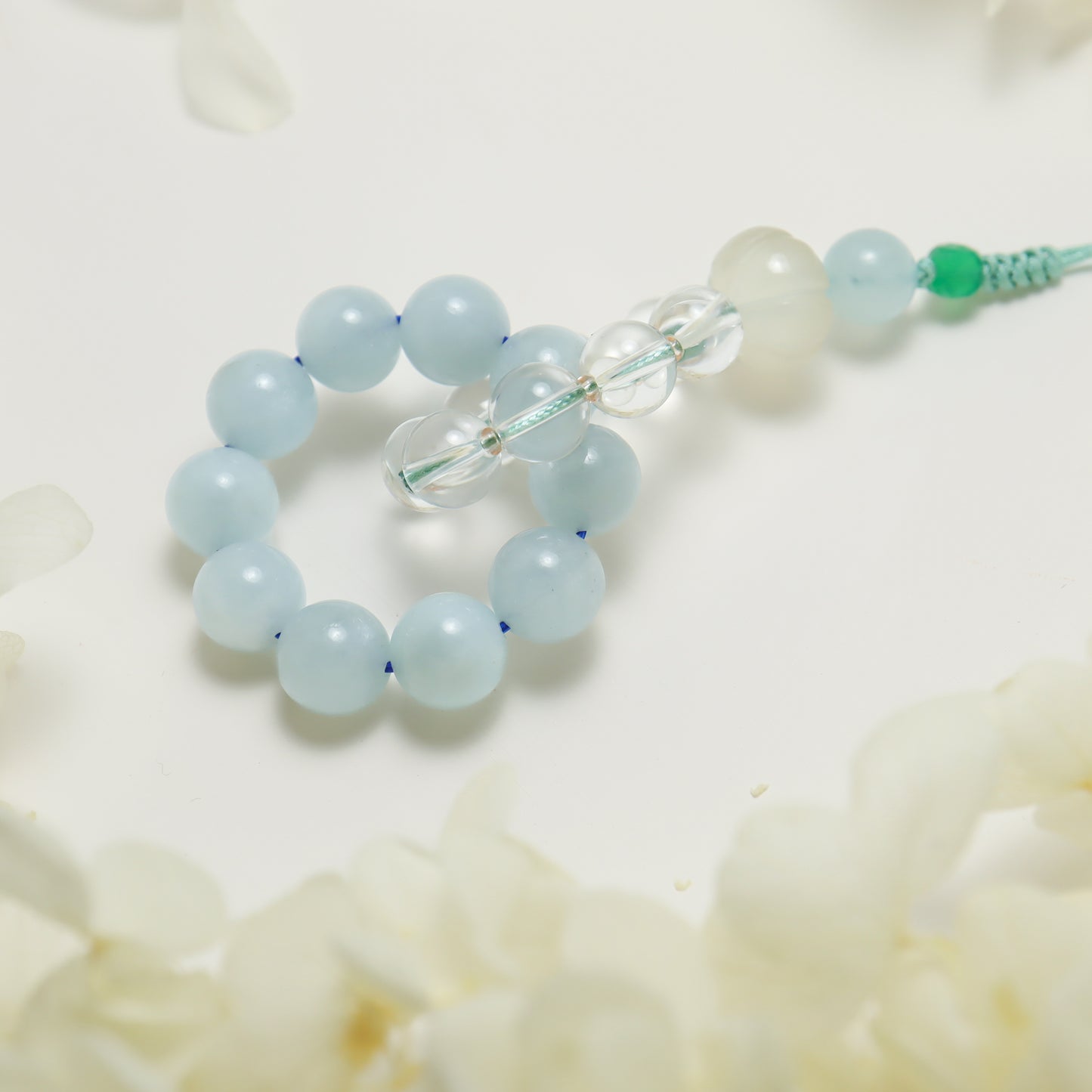Little Cutie Pie - Aquamarine Clear Crystal Duomei Alashan Key Chain/Phone Charm