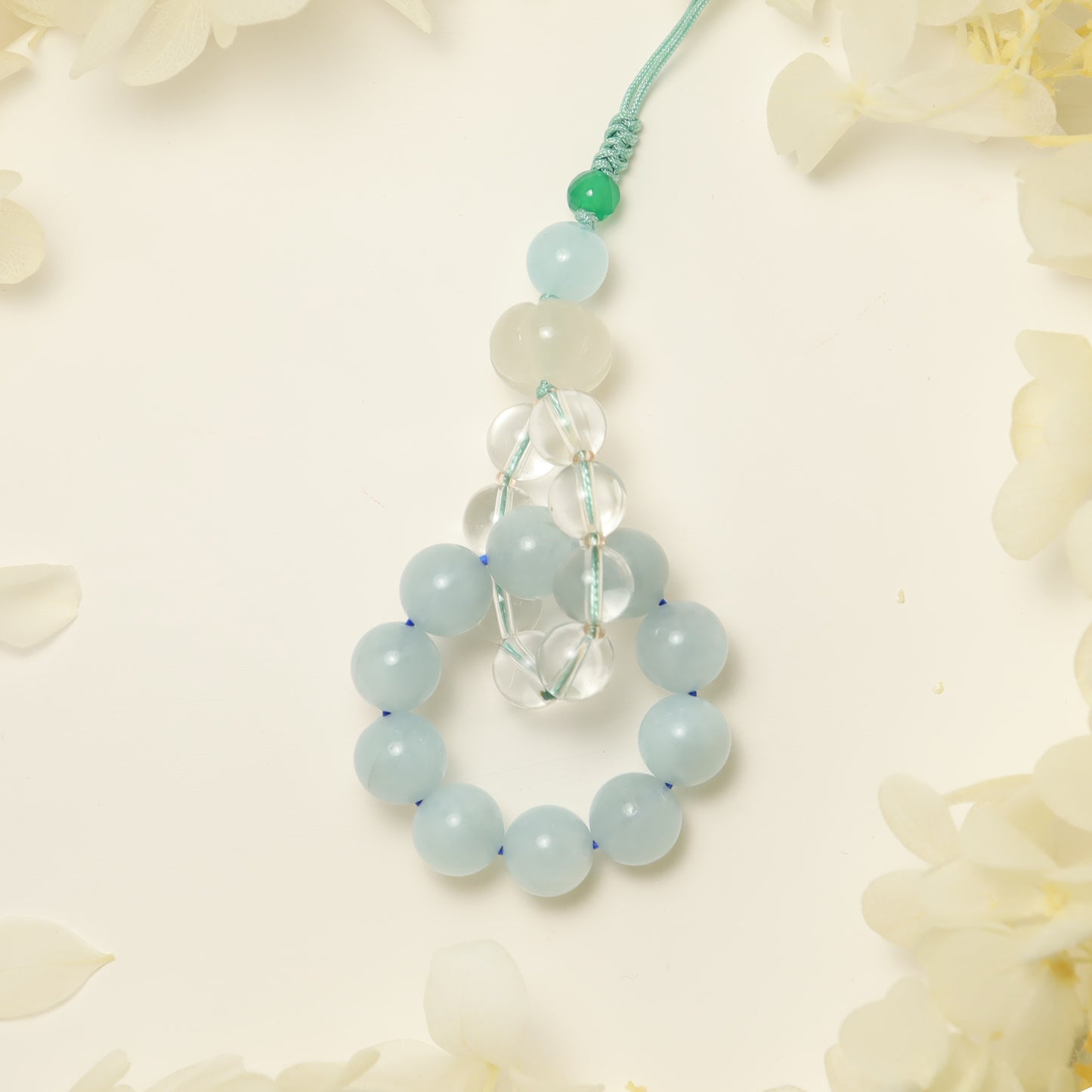 Little Cutie Pie - Aquamarine Clear Crystal Duomei Alashan Key Chain/Phone Charm