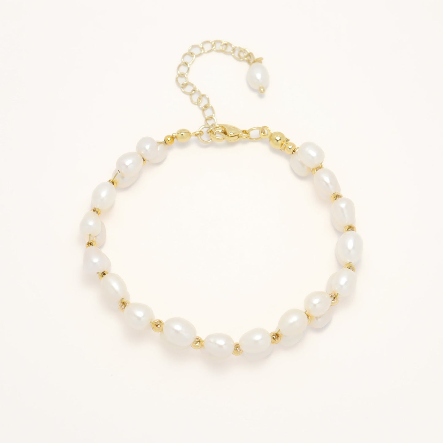 Blooming Flowers - Vintage Double Strand Freshwater Pearl Bracelet With Adjustable Chain