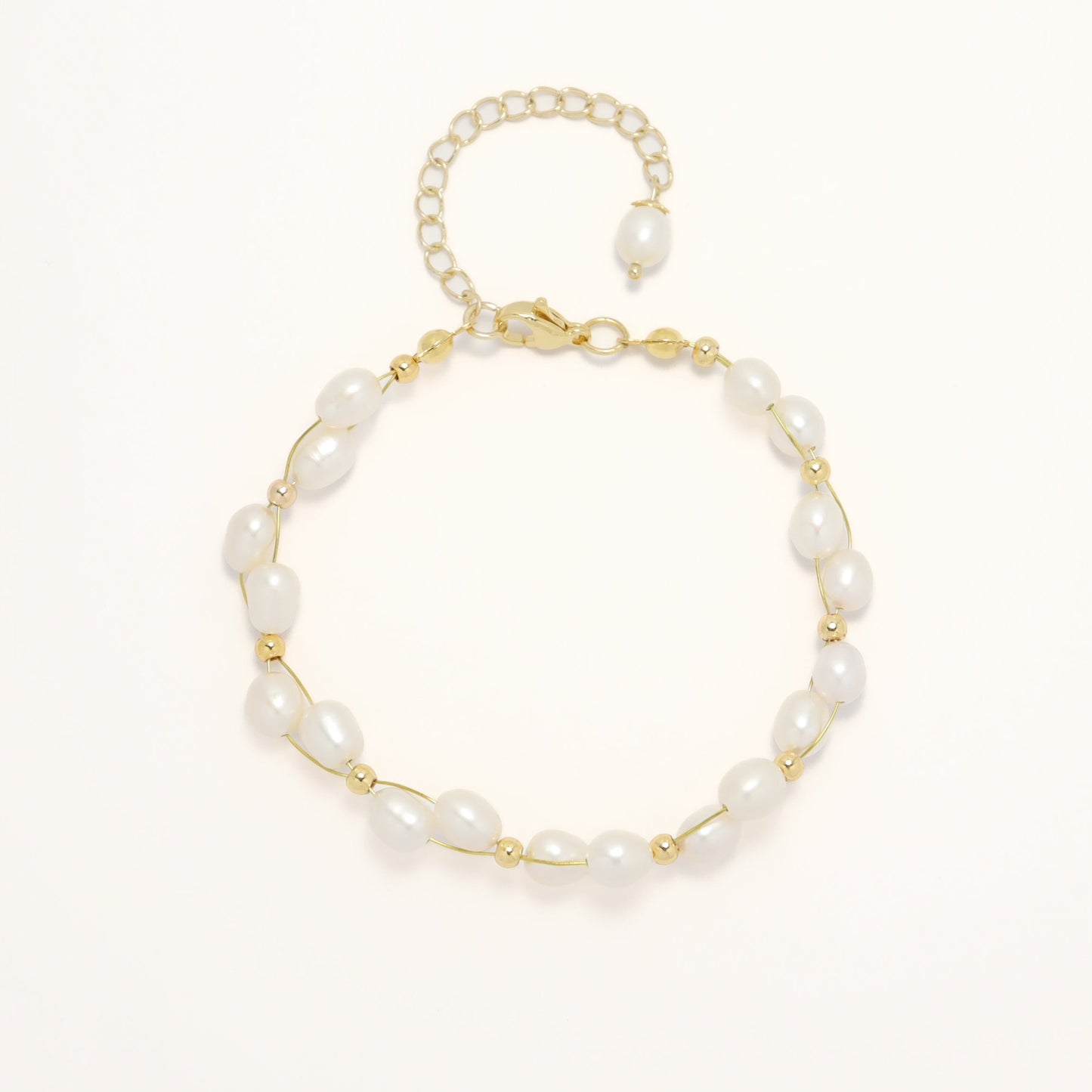 Blooming Galaxy - Elegant Freshwater Pearl Bracelet With Adjustable Chain