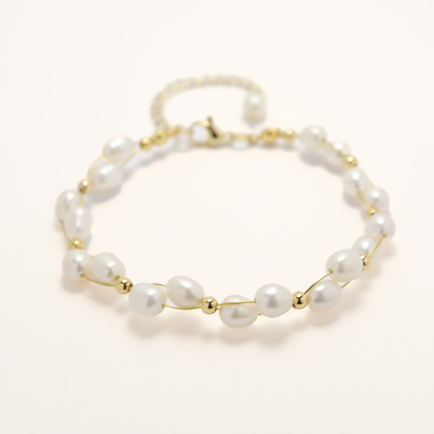 Blooming Galaxy - Elegant Freshwater Pearl Bracelet With Adjustable Chain