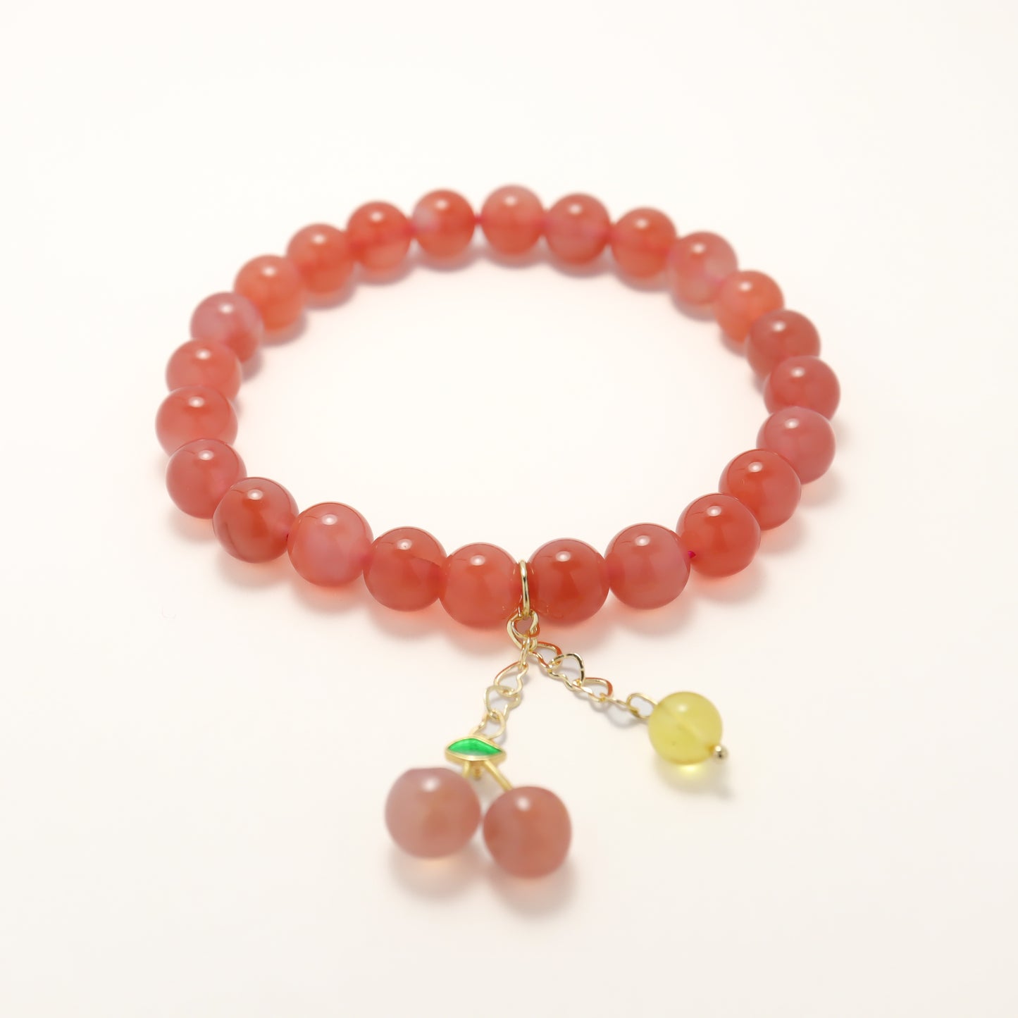 Fortune Cherry - Crimson Agate Bracelet