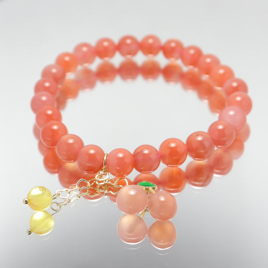 Fortune Cherry - Crimson Agate Bracelet