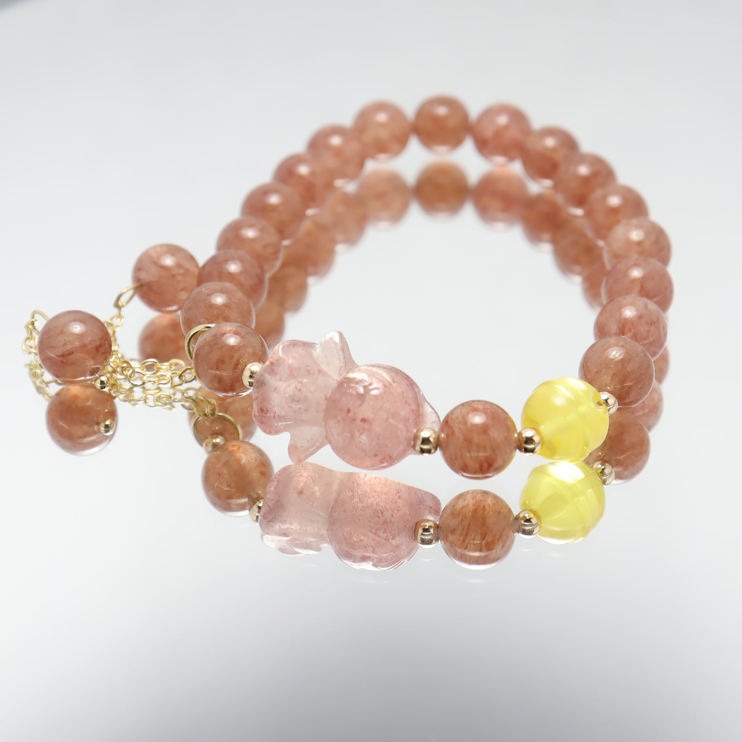 Angle Guardian Strawberry Quartz Bracelet