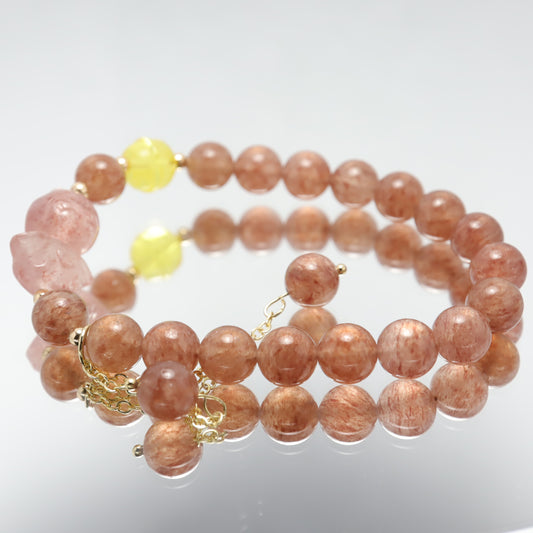 Angle Guardian Strawberry Quartz Bracelet