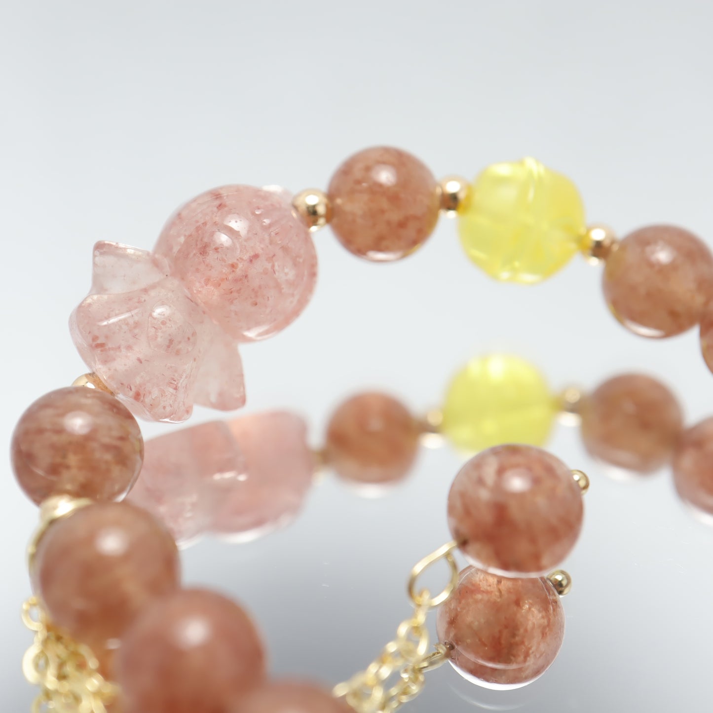 Angle Guardian Strawberry Quartz Bracelet