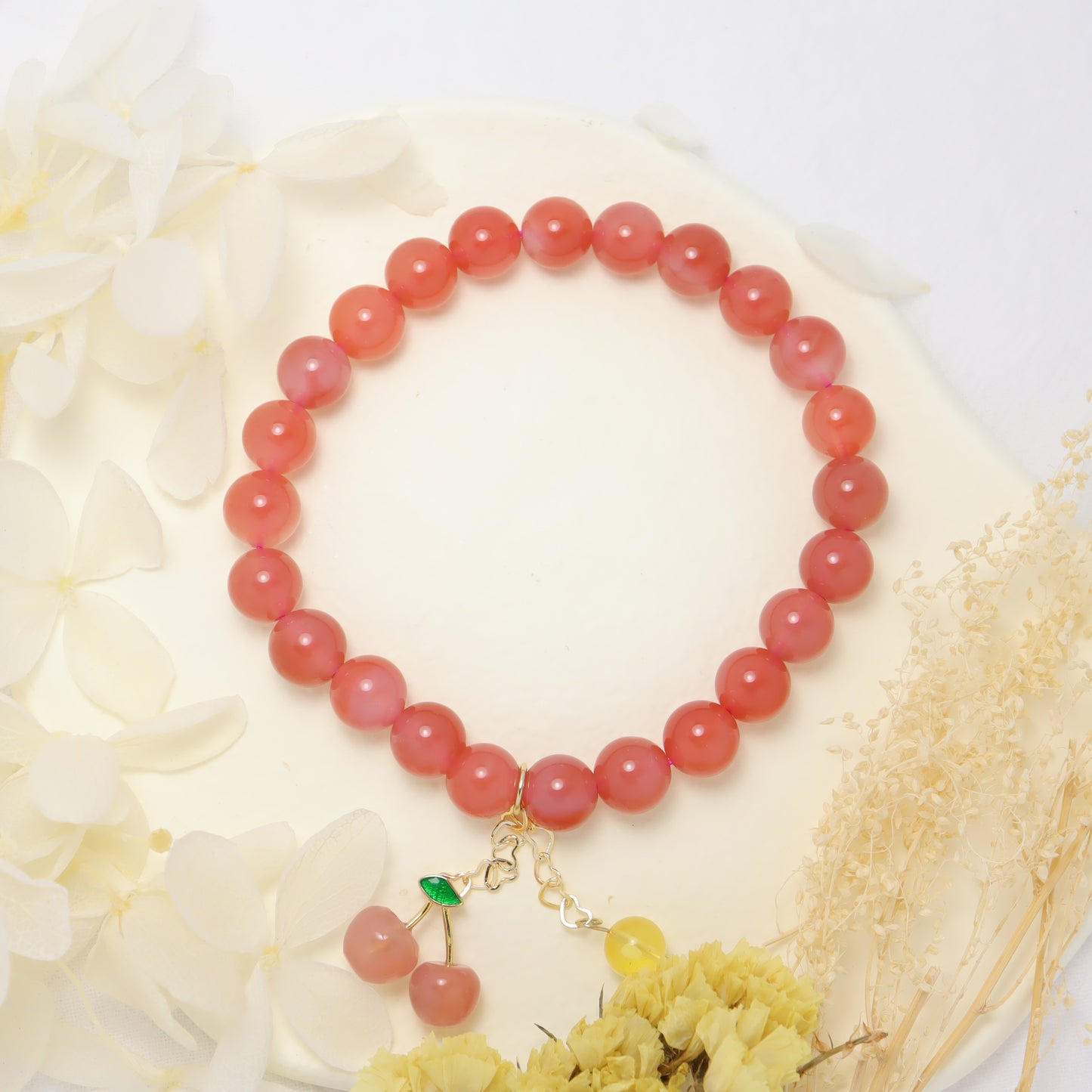 Fortune Cherry - Crimson Agate Bracelet