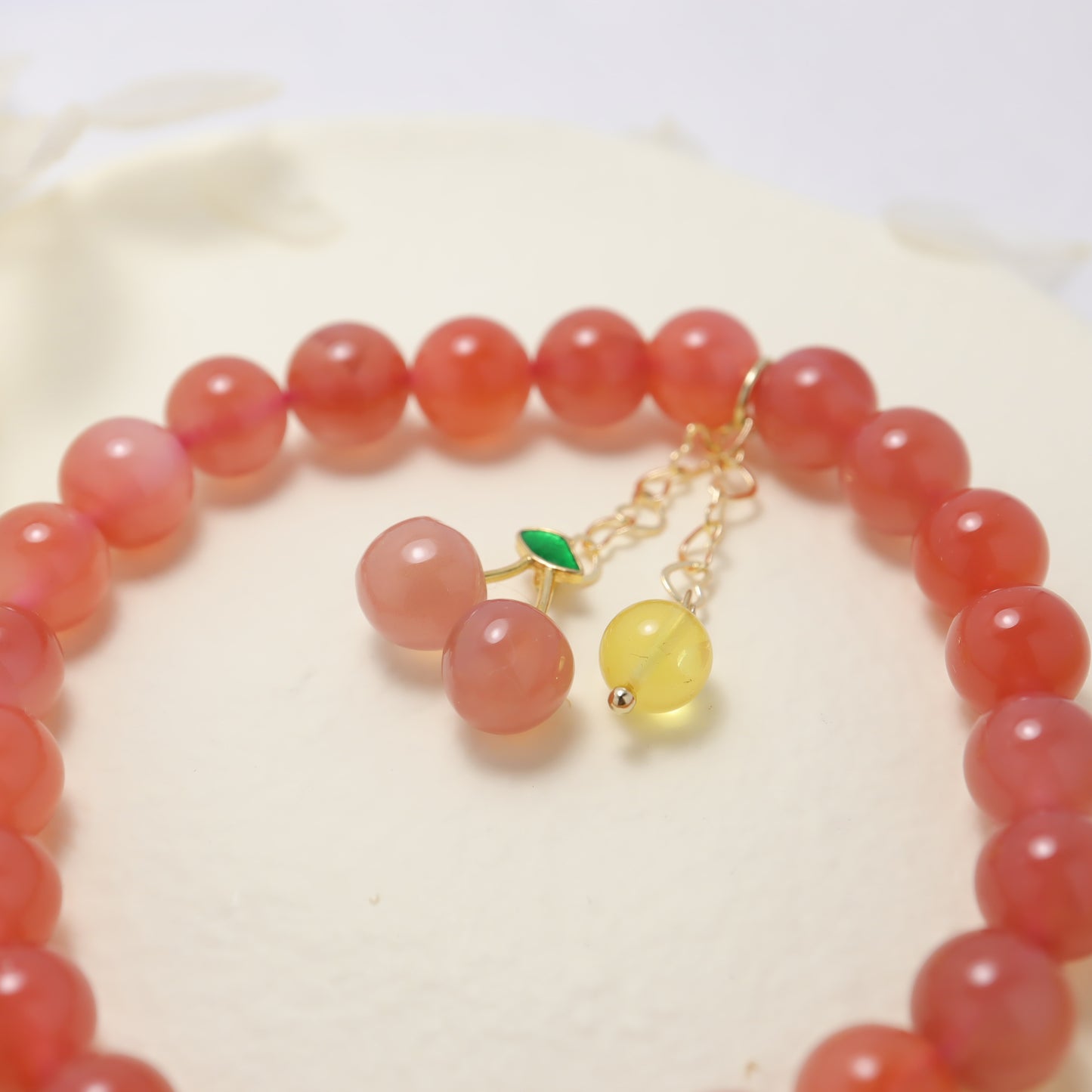 Fortune Cherry - Crimson Agate Bracelet