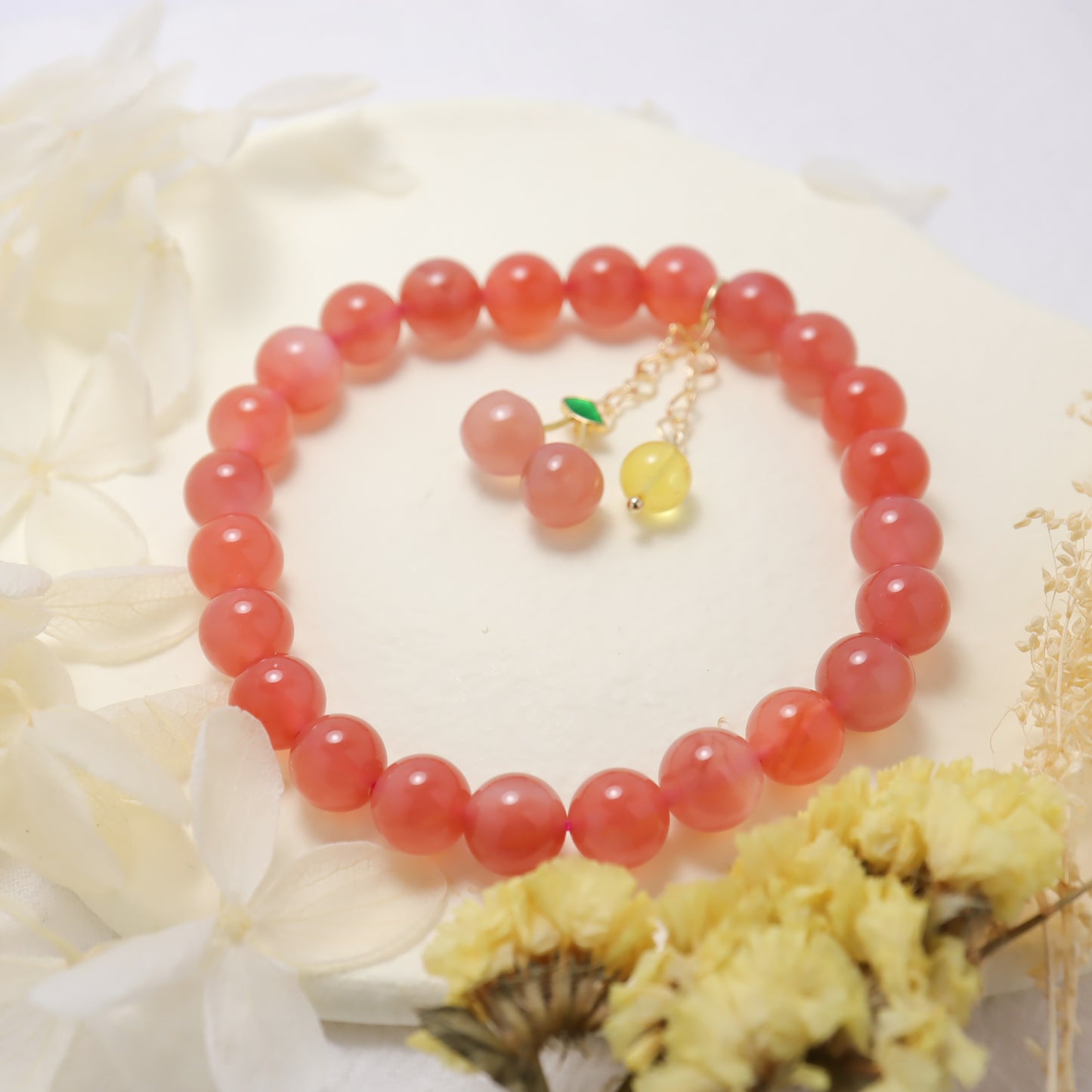 Fortune Cherry - Crimson Agate Bracelet