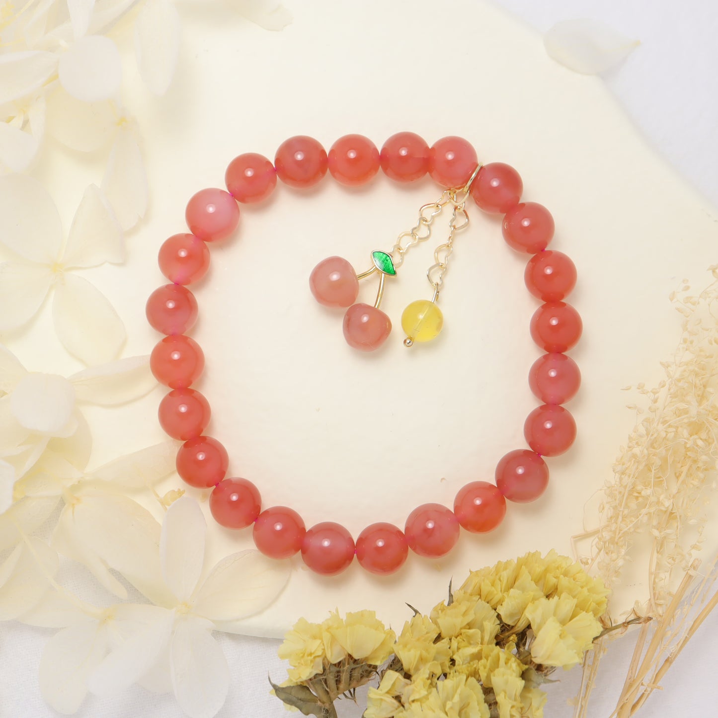 Fortune Cherry - Crimson Agate Bracelet