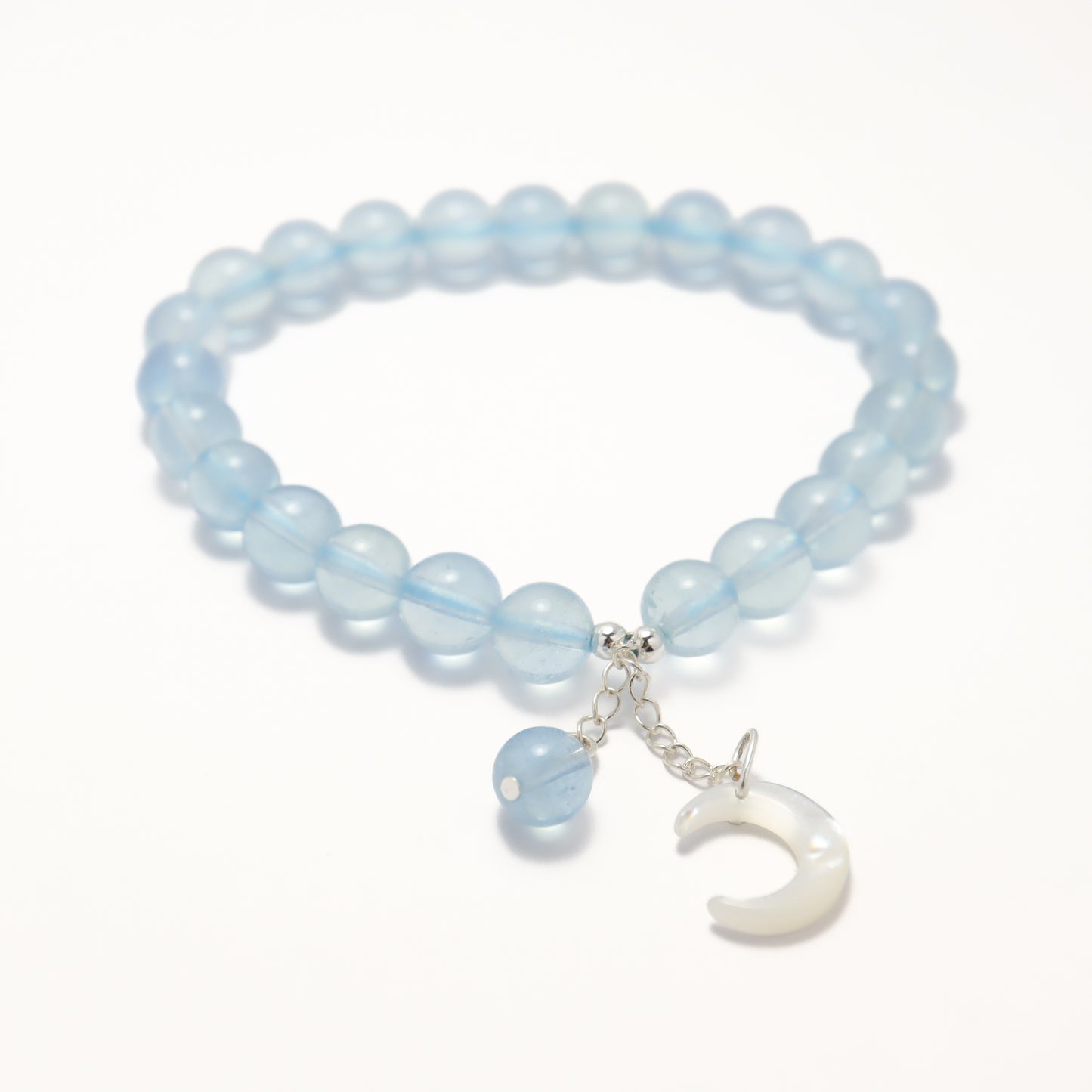 Ocean & Crescent Moon - Aquamarine Nature Shell Bracelet