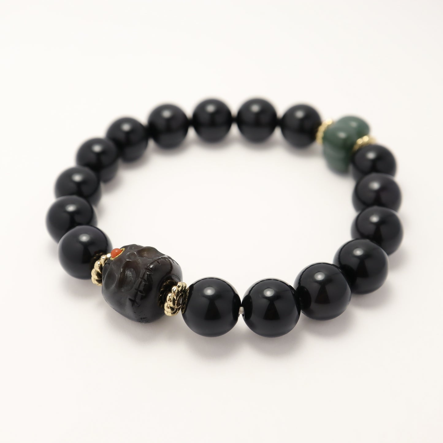 Chitipati & Pumpkin - Black Obsidian Bracelet (Female & Male)