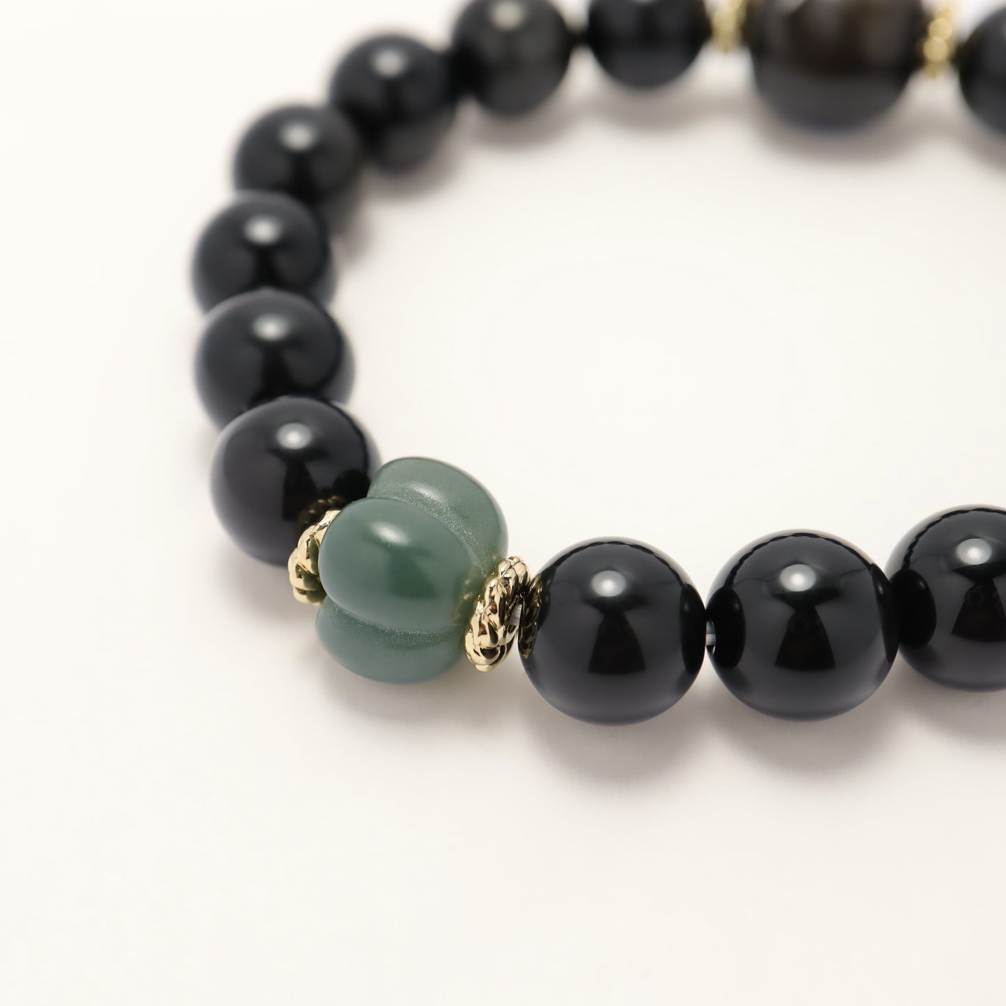 Chitipati & Pumpkin - Black Obsidian Bracelet (Female & Male)