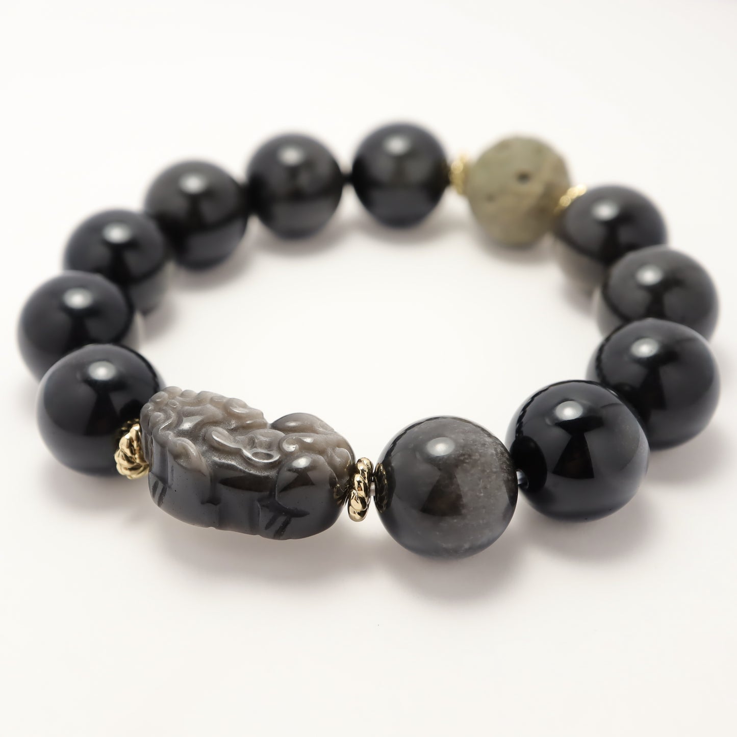 Windfall - Pixiu & Meteorite Silver-Sheen Obsidian (Female & Male)