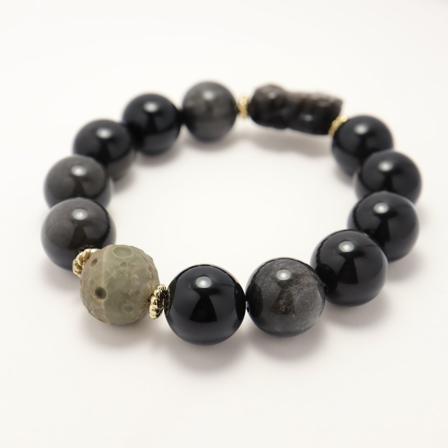Windfall - Pixiu & Meteorite Silver-Sheen Obsidian (Female & Male)