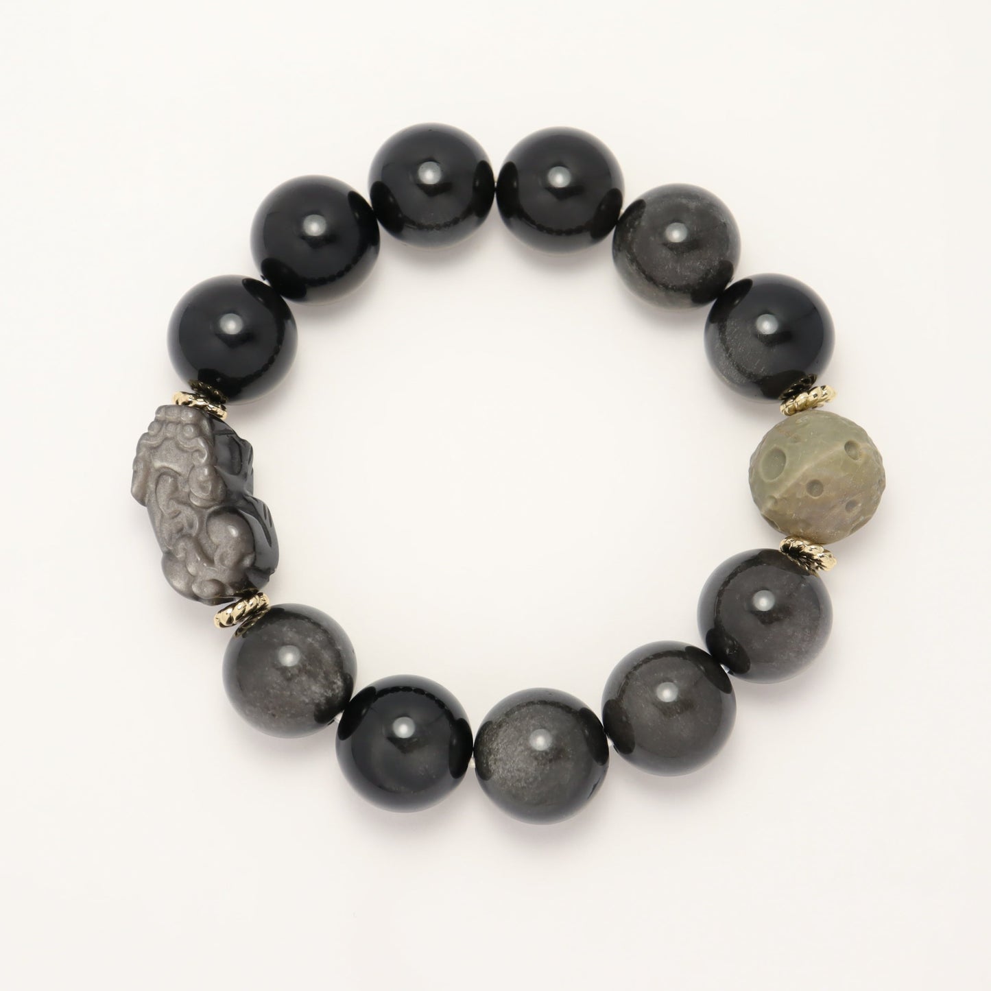 Windfall - Pixiu & Meteorite Silver-Sheen Obsidian (Female & Male)