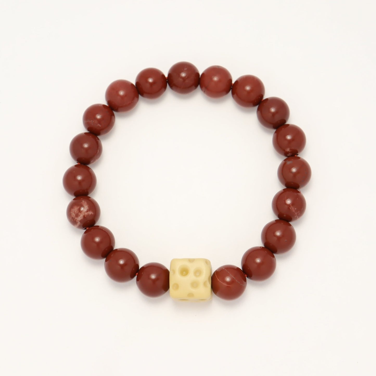 Cheese Lover - Gold Paste Jade & Alashan Agate Bracelet (Female & Male)