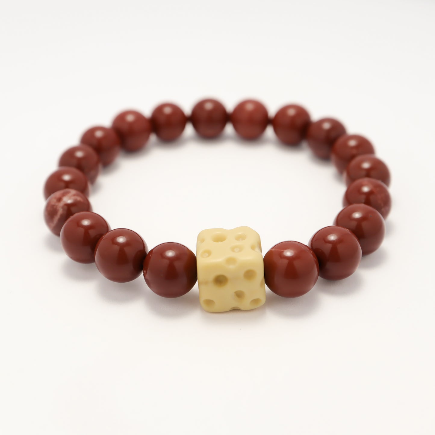 Cheese Lover - Gold Paste Jade & Alashan Agate Bracelet (Female & Male)