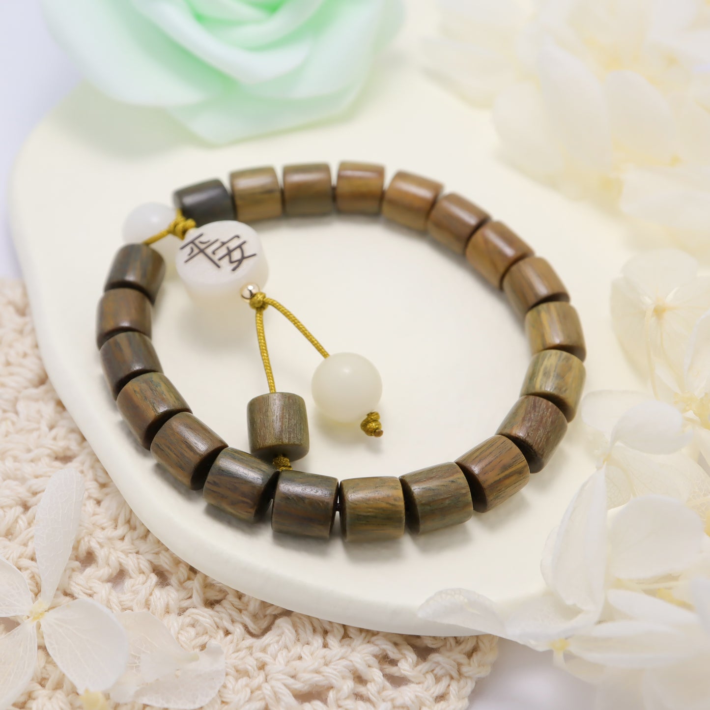 Peace & Joy Green Sandalwood Bracelet (Female & Male)