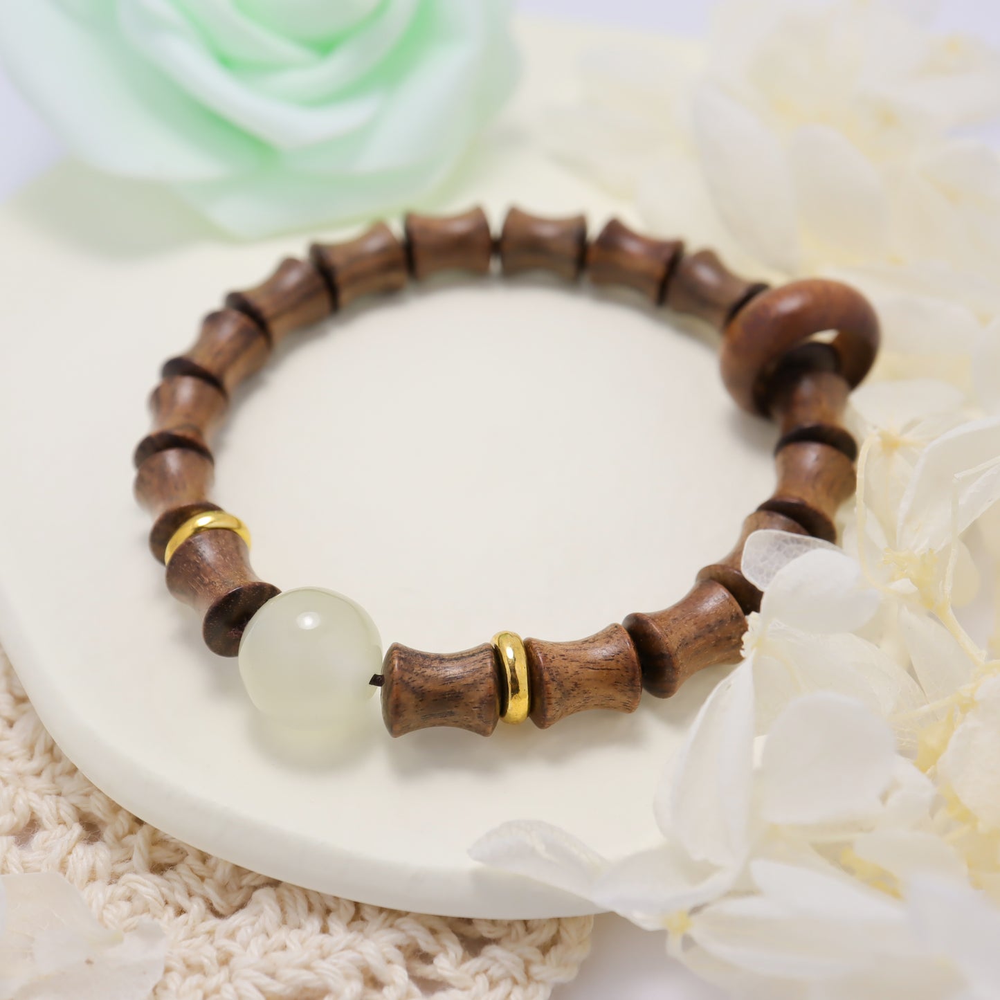 Green Sandalwood & Luminous Stone Bracelet (Female & Male)