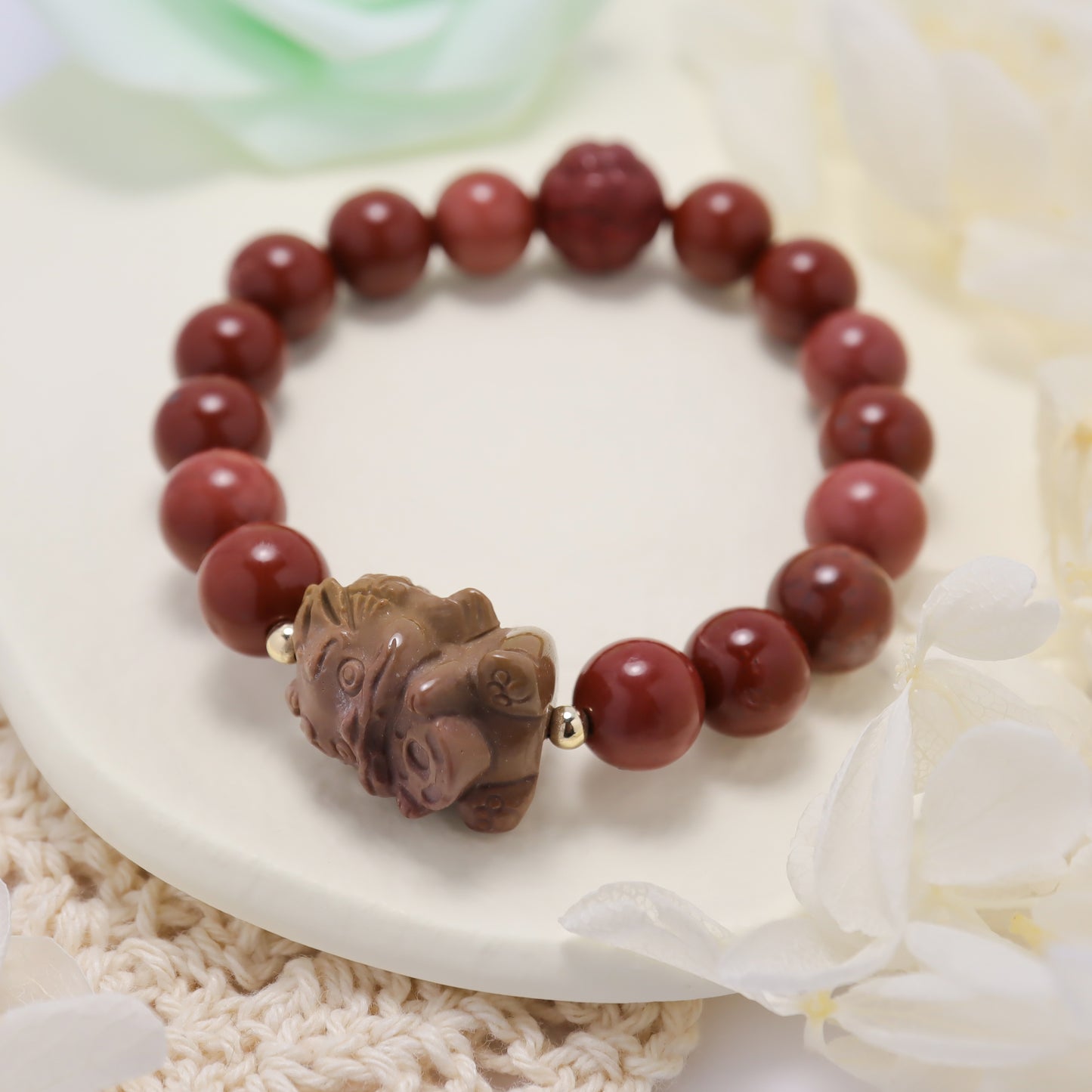Gold Gobble Monster - Pixiu Alashan Agate Bracelet (Female & Male)