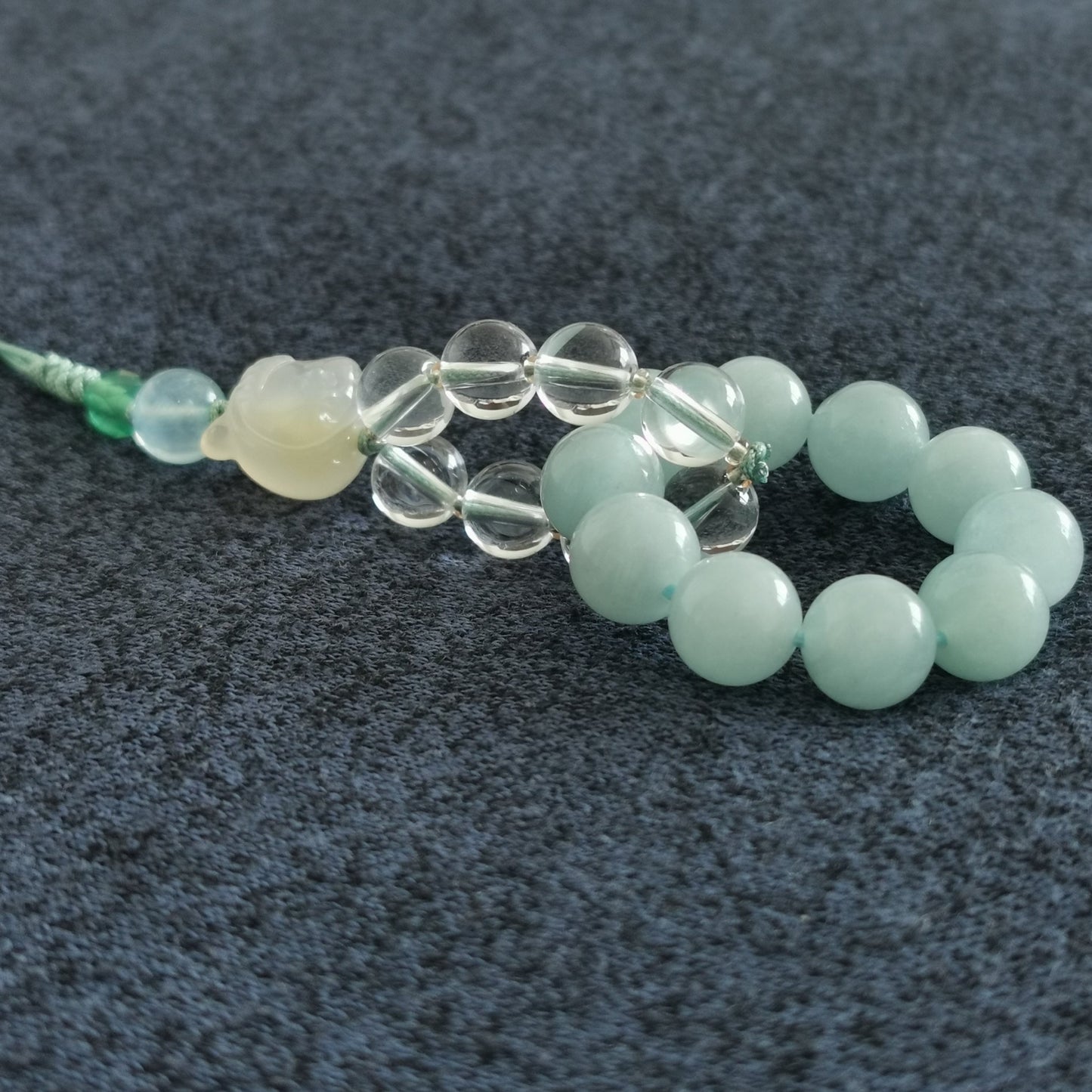 Little Cutie Pie - Aquamarine Clear Crystal Duomei Alashan Key Chain/Phone Charm