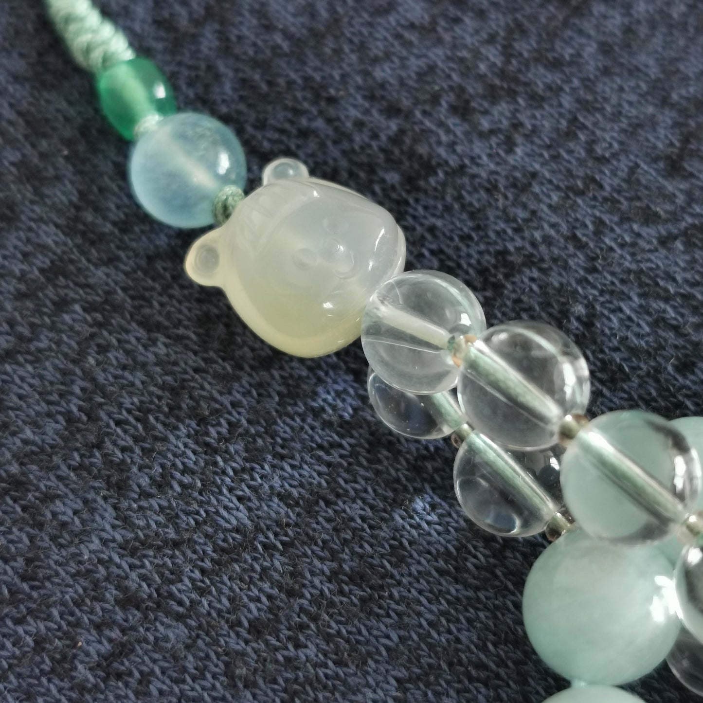 Little Cutie Pie - Aquamarine Clear Crystal Duomei Alashan Key Chain/Phone Charm