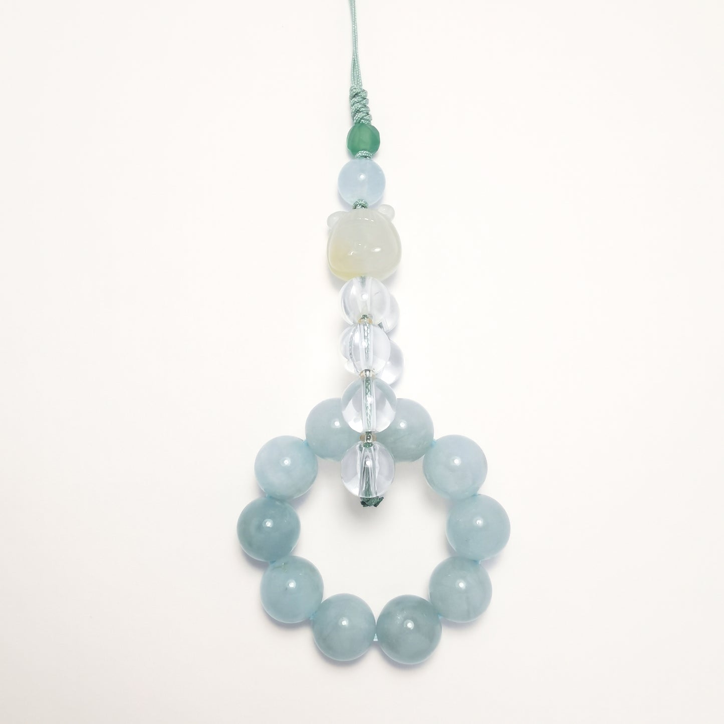 Little Cutie Pie - Aquamarine Clear Crystal Duomei Alashan Key Chain/Phone Charm