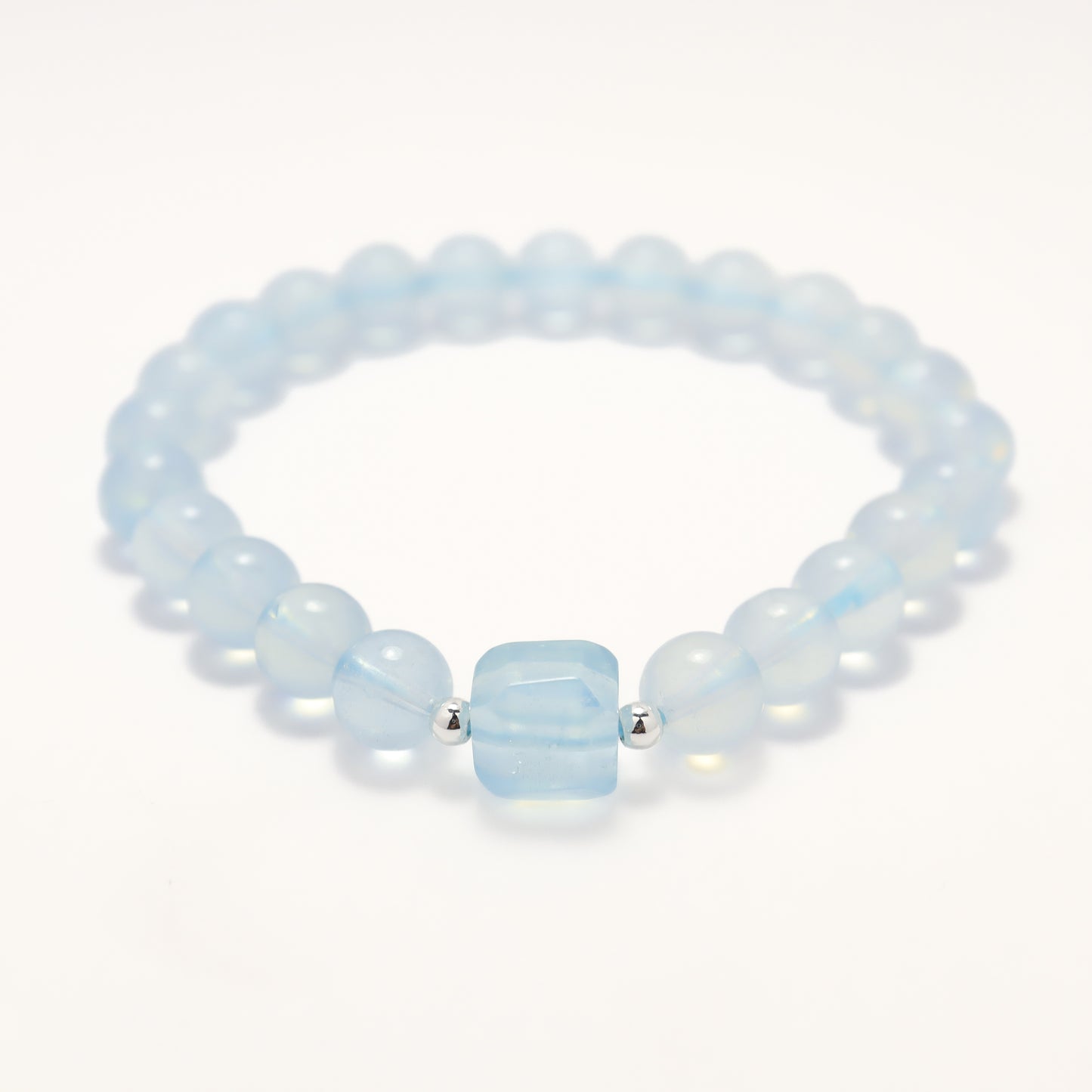 Ocean Blue Cube Aquamarine Bracelet