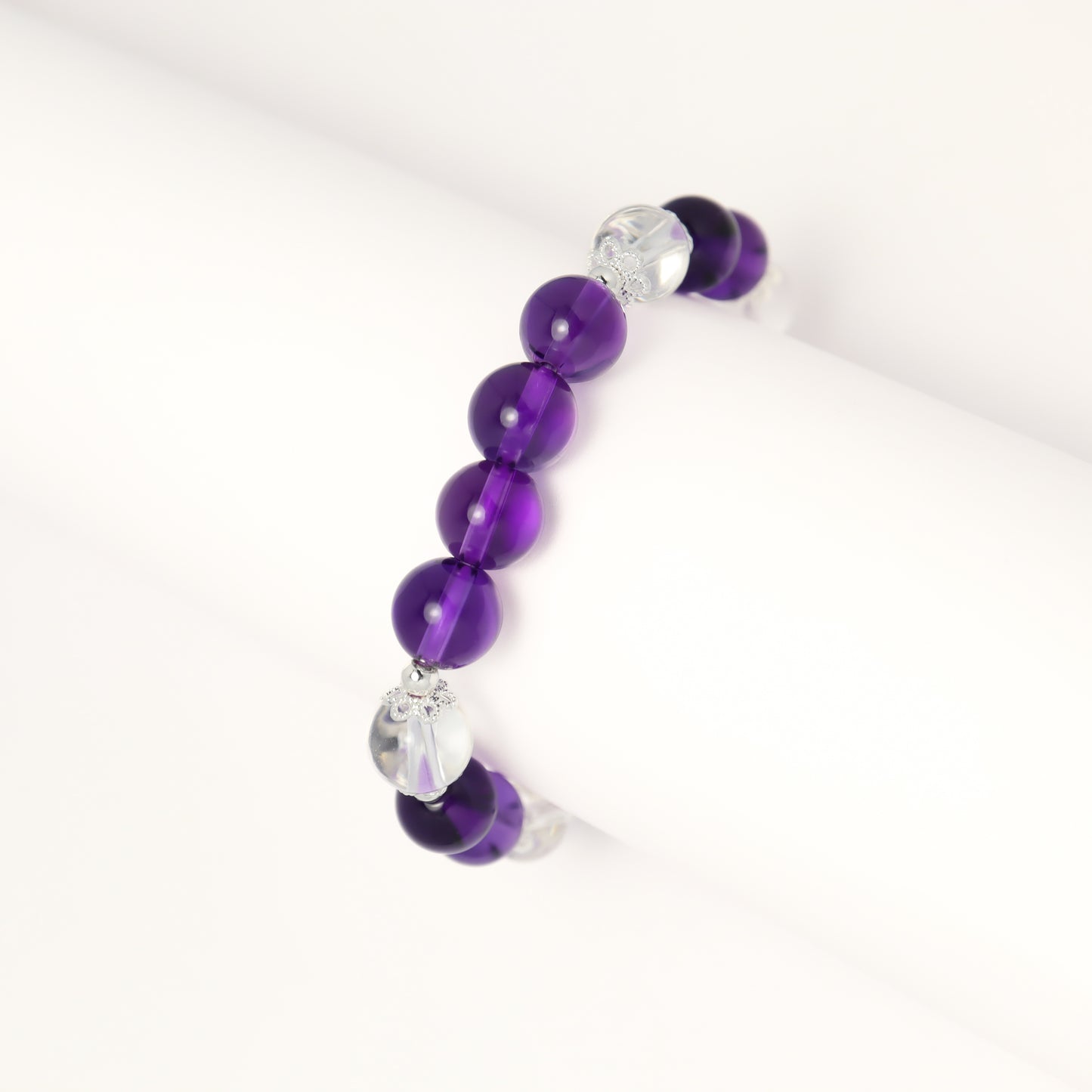 Fairy's Bowknot - Amethyst & Clear Quartz Bracelet