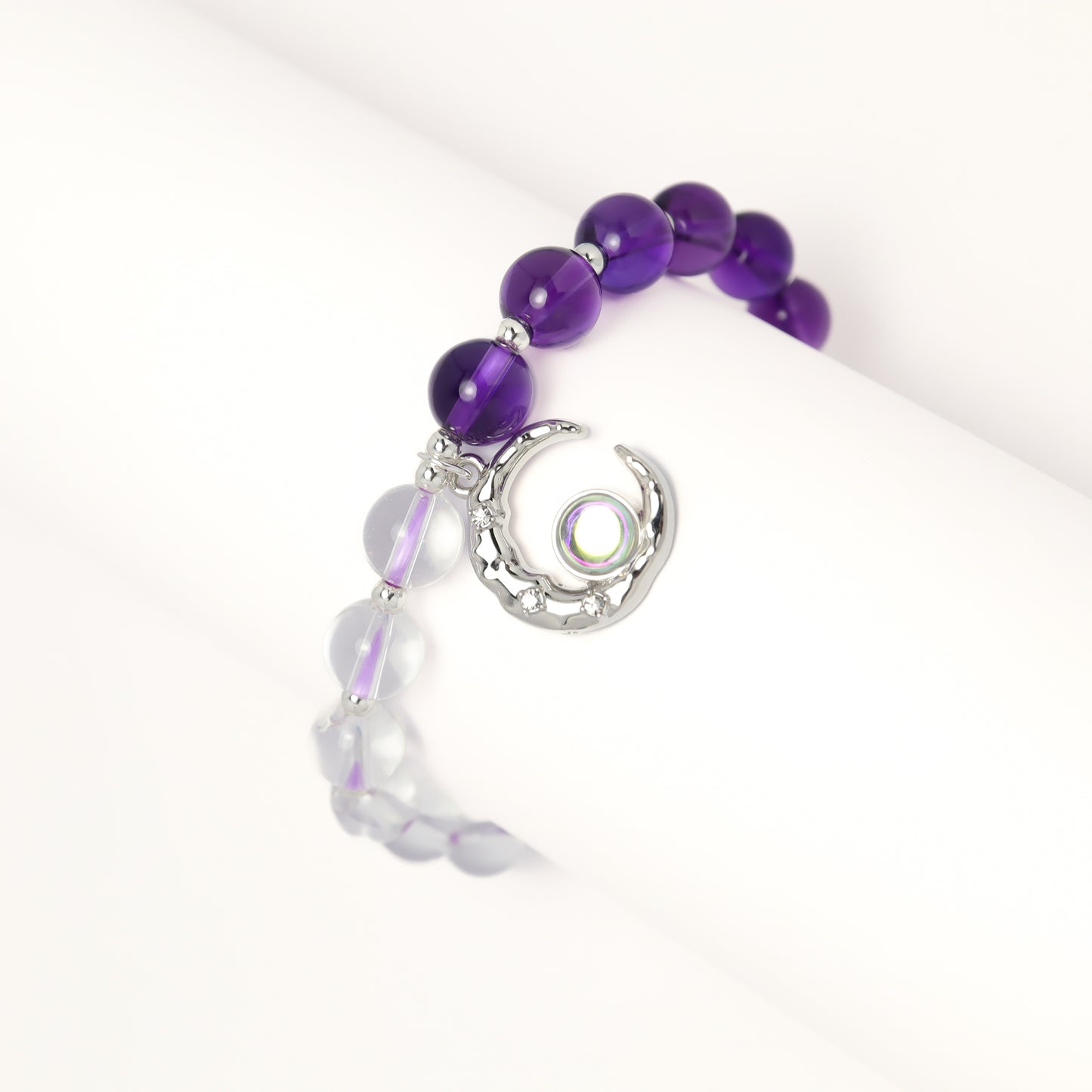 Treasure On Moon - Amethyst & Clear Quartz Bracelet