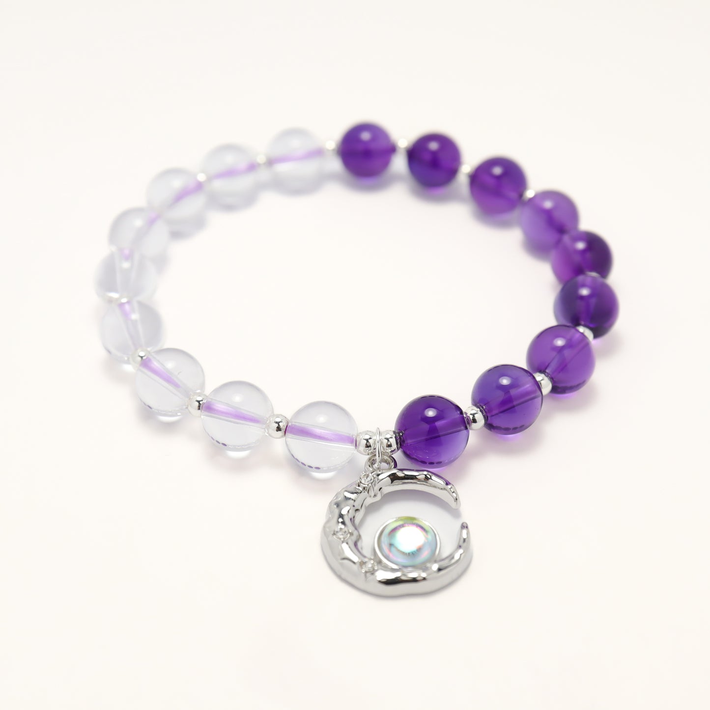 Treasure On Moon - Amethyst & Clear Quartz Bracelet