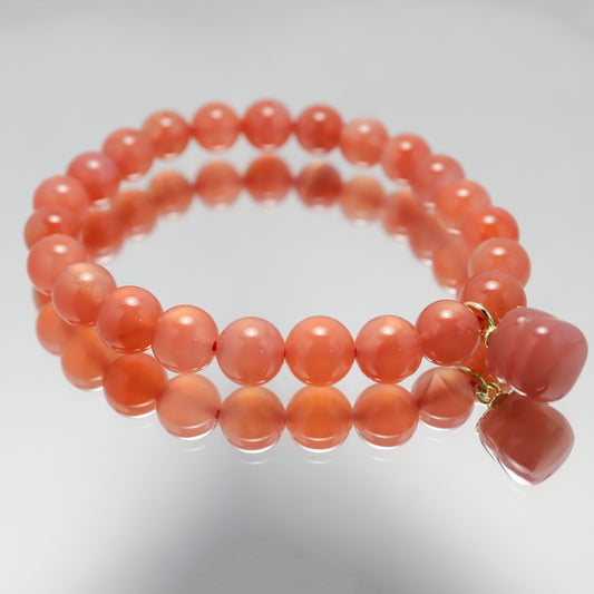 Fortune Persimmon - Crimson Agate Bracelet (8mm-10mm)