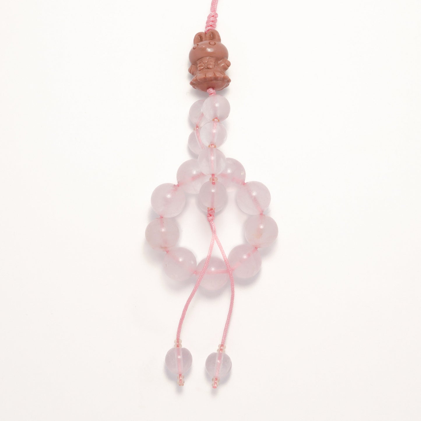 Love Bunny Alashan Agate & Mozambique Rose Quartz - Phone Charm / Key Chain