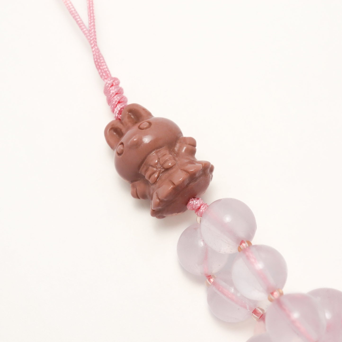 Love Bunny Alashan Agate & Mozambique Rose Quartz - Phone Charm / Key Chain