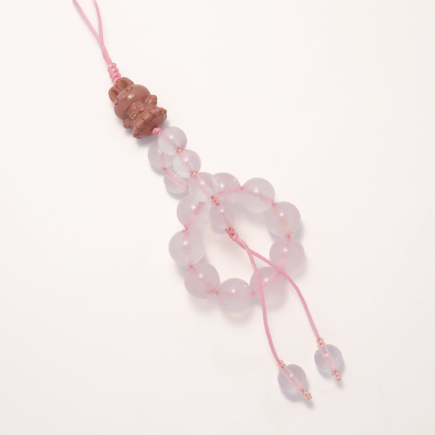 Love Bunny Alashan Agate & Mozambique Rose Quartz - Phone Charm / Key Chain
