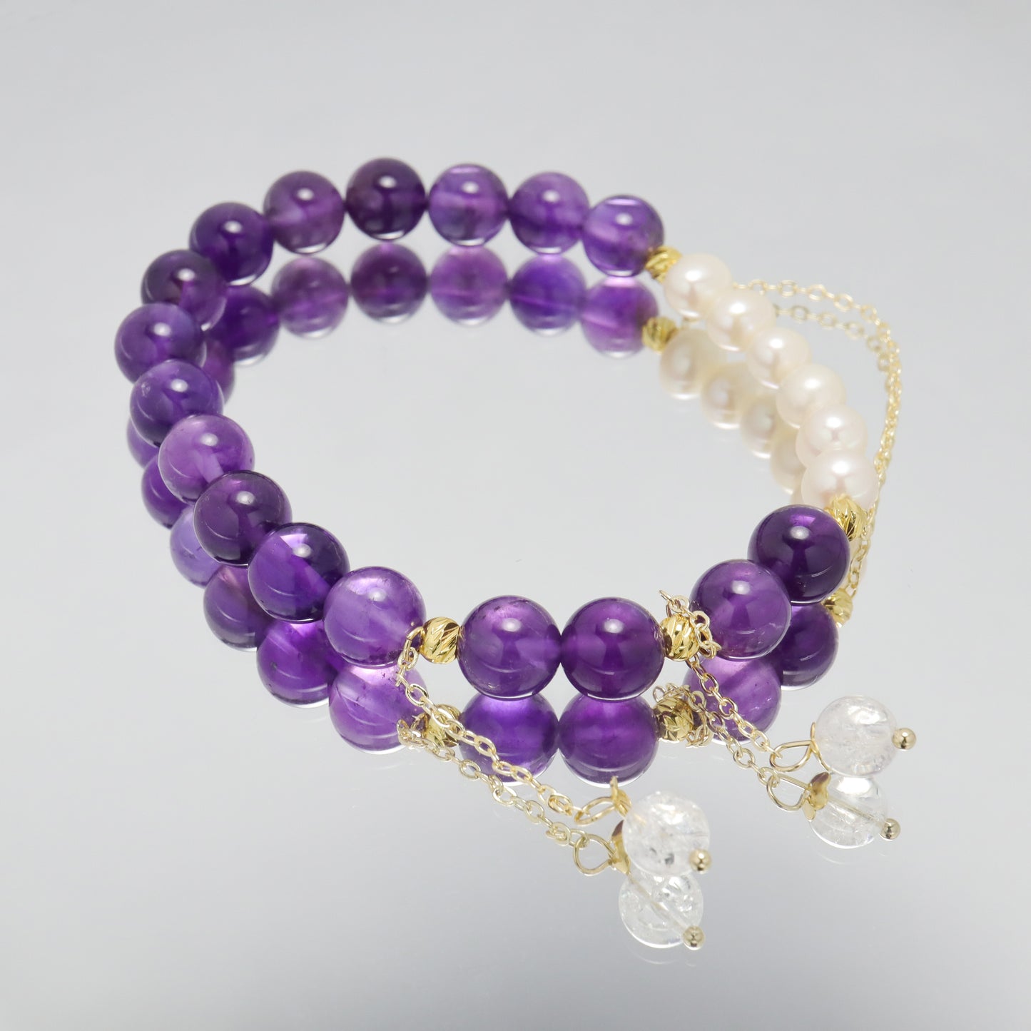 Victoria Treasure - Amethyst & Freshwater Pearl Bracelet