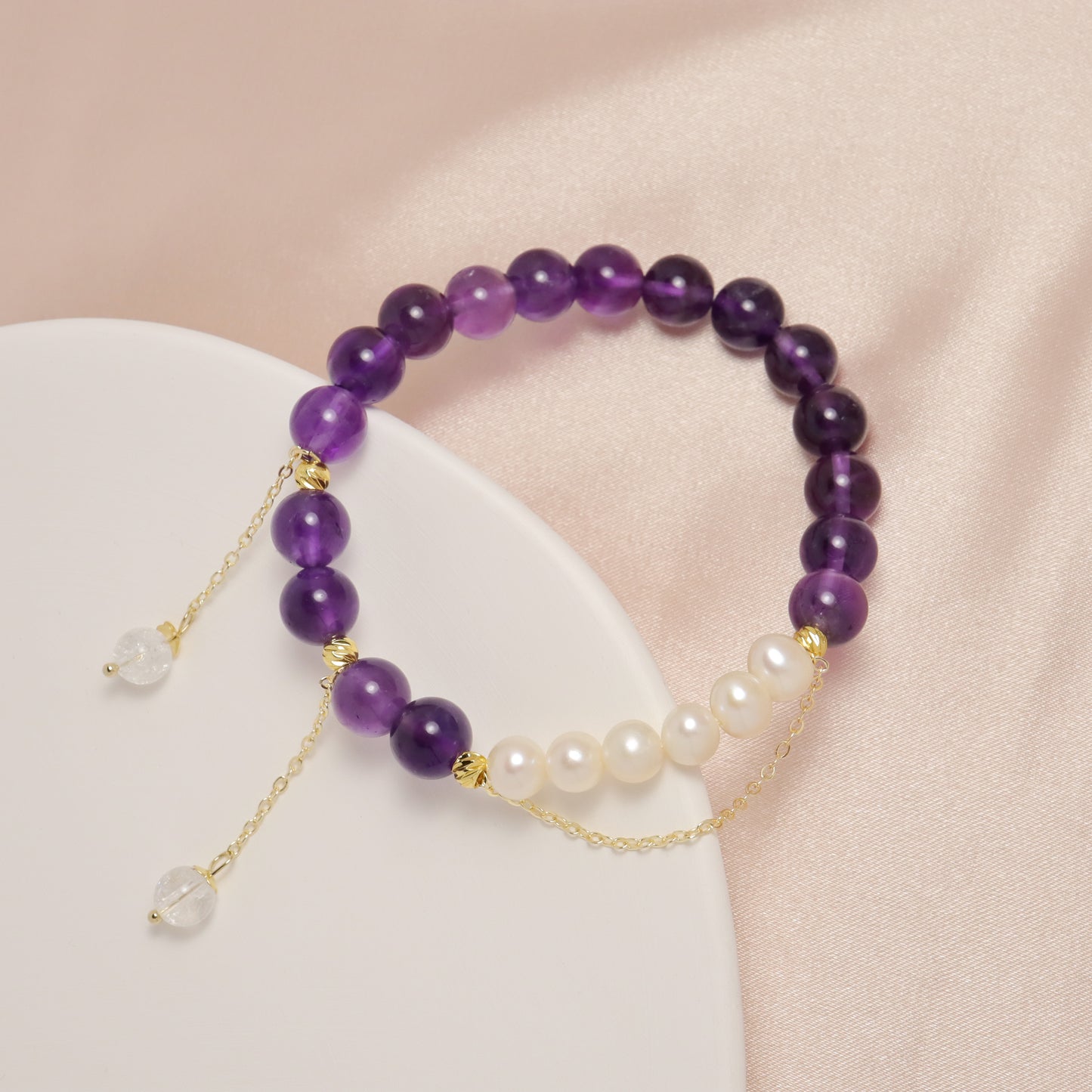 Victoria Treasure - Amethyst & Freshwater Pearl Bracelet