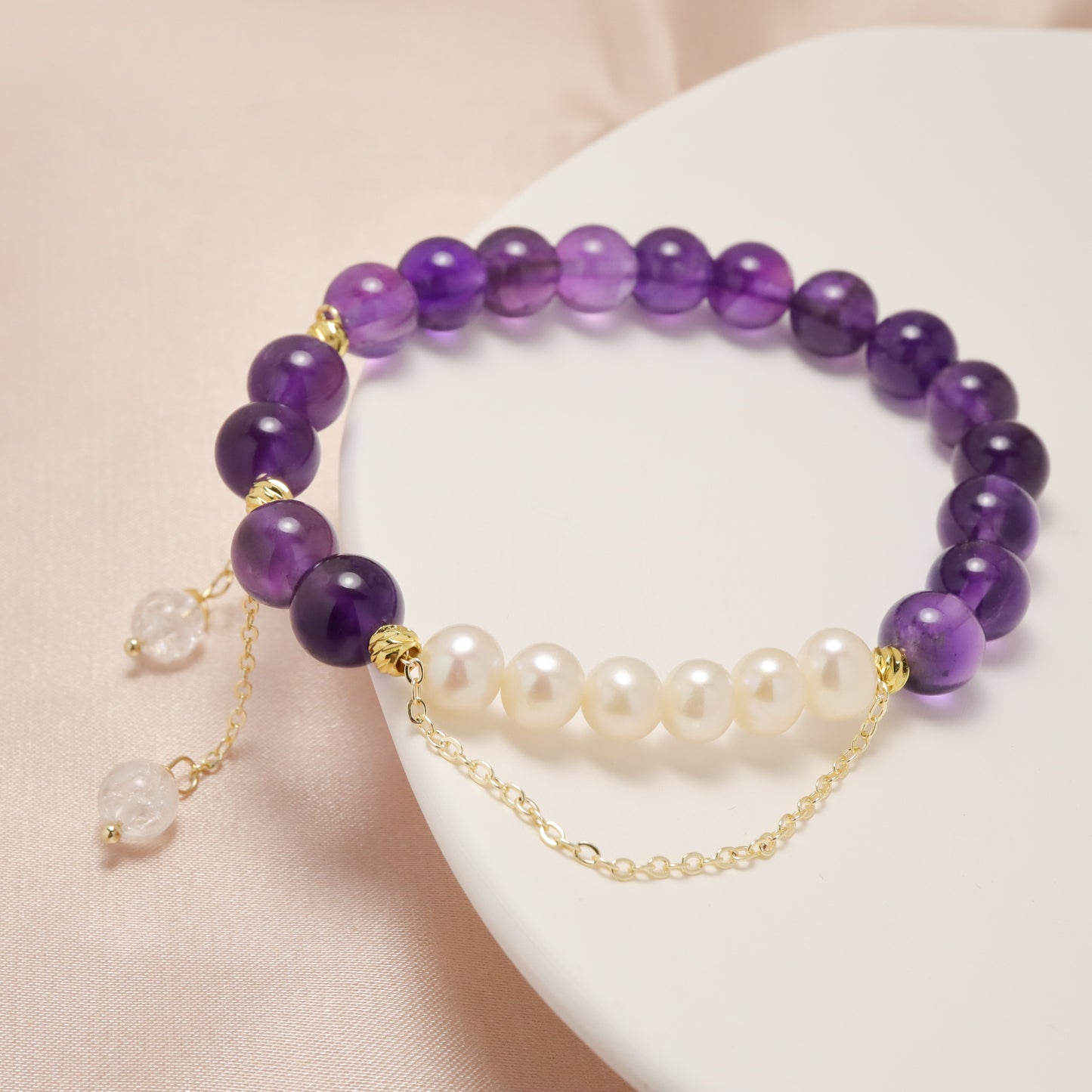 Victoria Treasure - Amethyst & Freshwater Pearl Bracelet