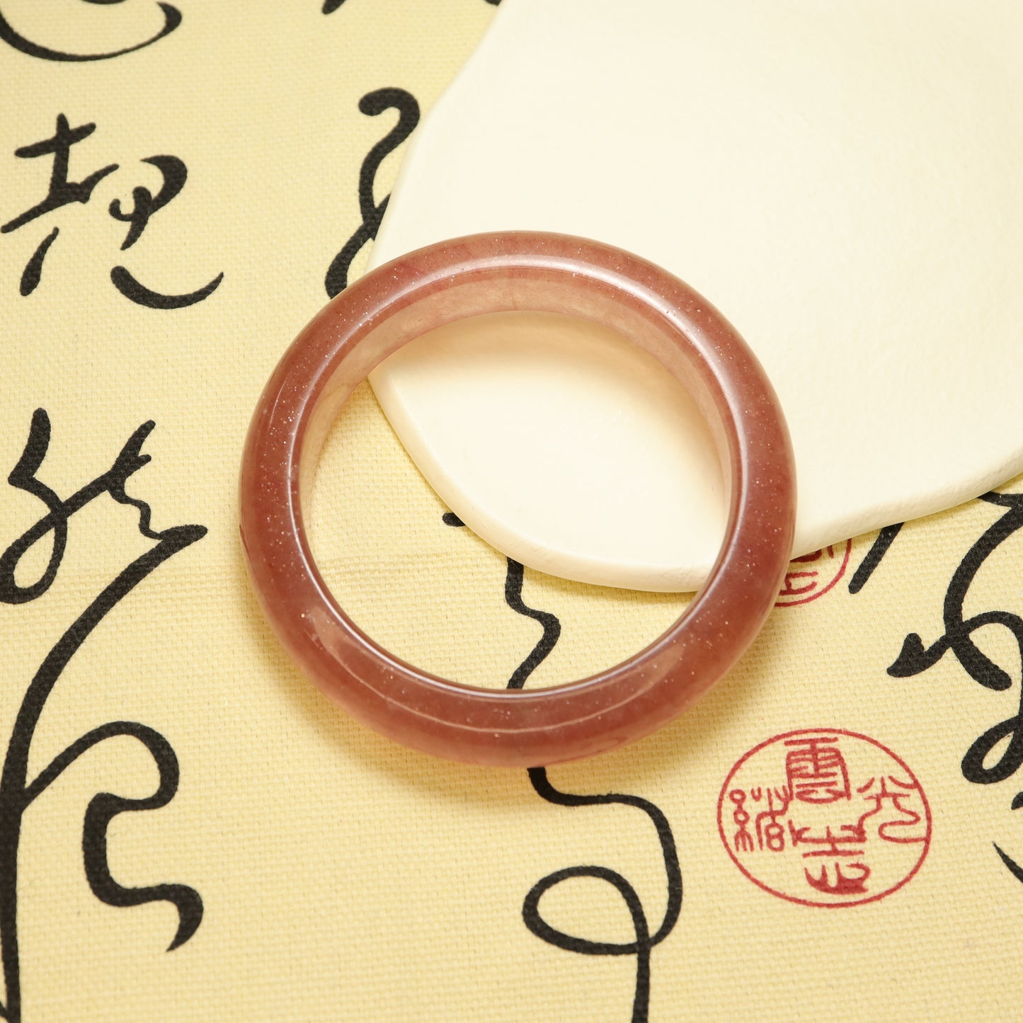 Sweet Love -Thicker & Flat Inner Strawberry Quartz Bangle Bracelet (Pre-Sale) (Some in Stock)