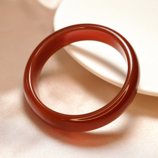 Noble Red - Red Chalcedony Bangle Bracelet (Pre-Sale) (Some In Stock)