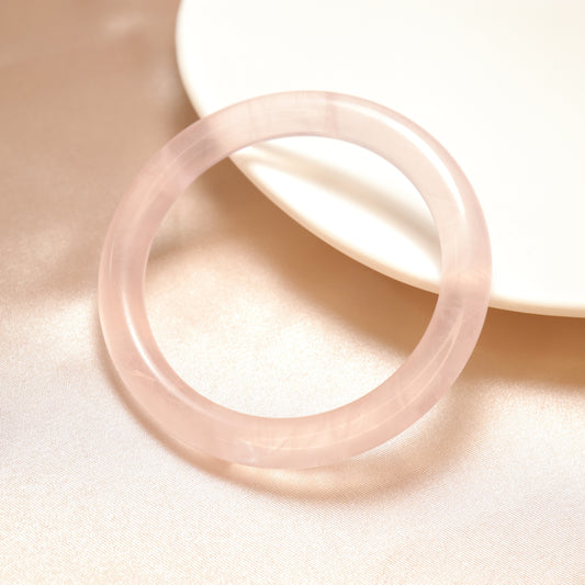 Rose Memory - Madagascar Rose Quartz Bangle Bracelet (Pre-Sale) (Some in Stock)