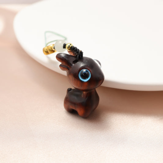 Cutie Deer Red Sandalwood Key Chain Phone Charm