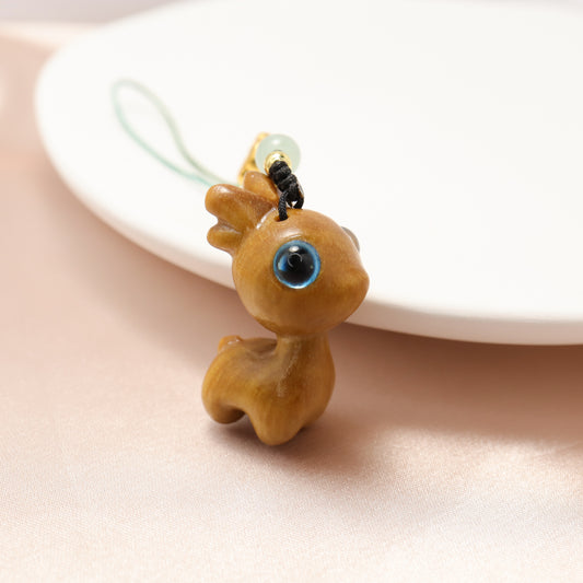 Cutie Deer Barbie Sandalwood Key Chain Phone Charm
